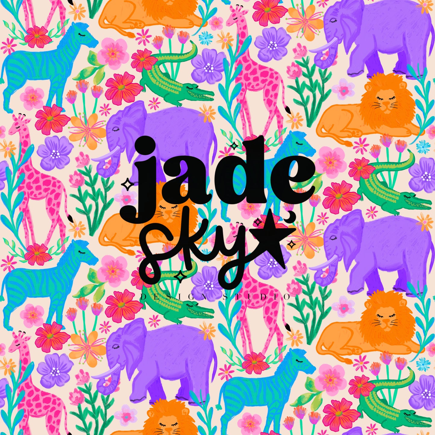 Safari Animals Floral