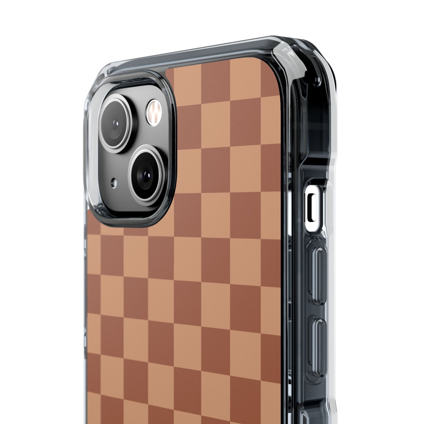 Brown Checkered Magnetic Clear Impact Case