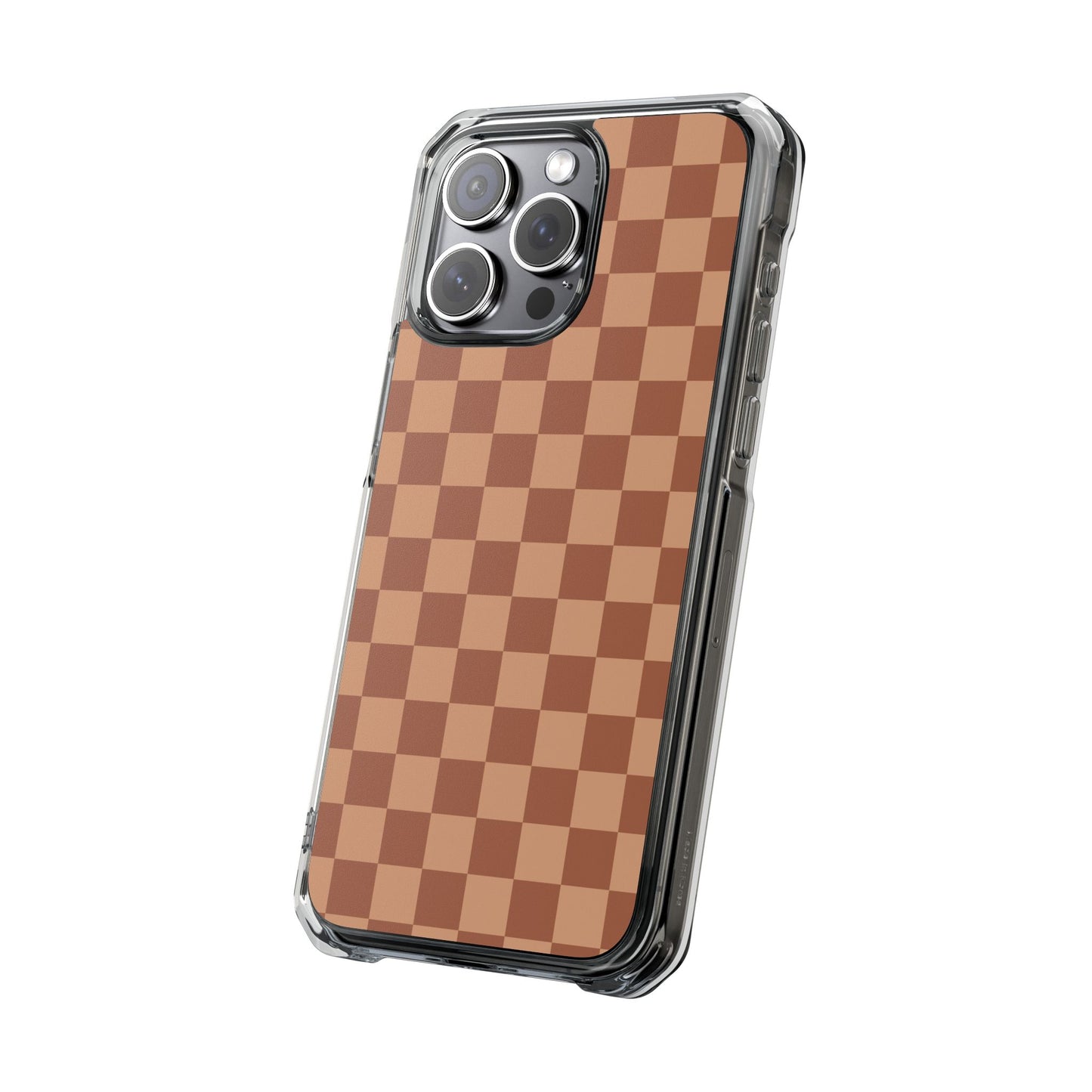 Brown Checkered Magnetic Clear Impact Case