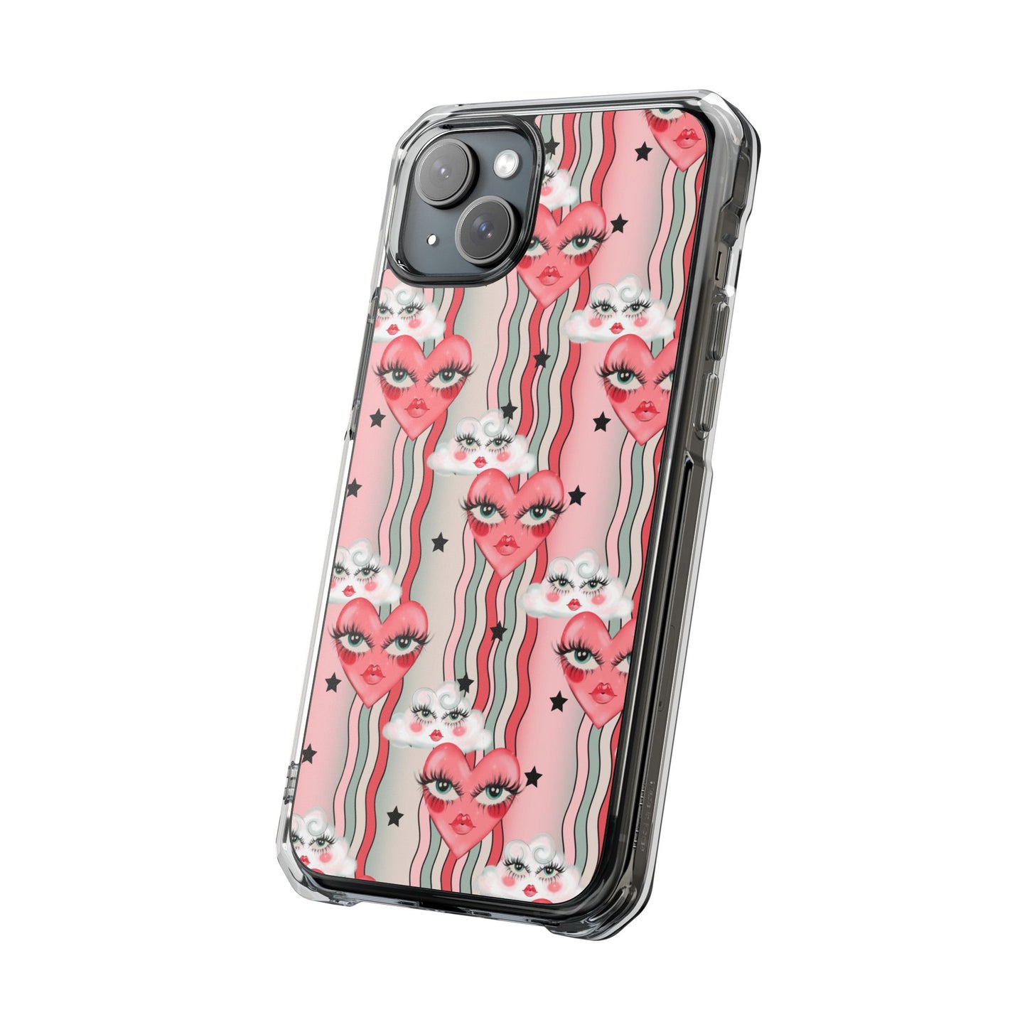 Whimsical Hearts and Clouds Magnetic Clear Impact Case