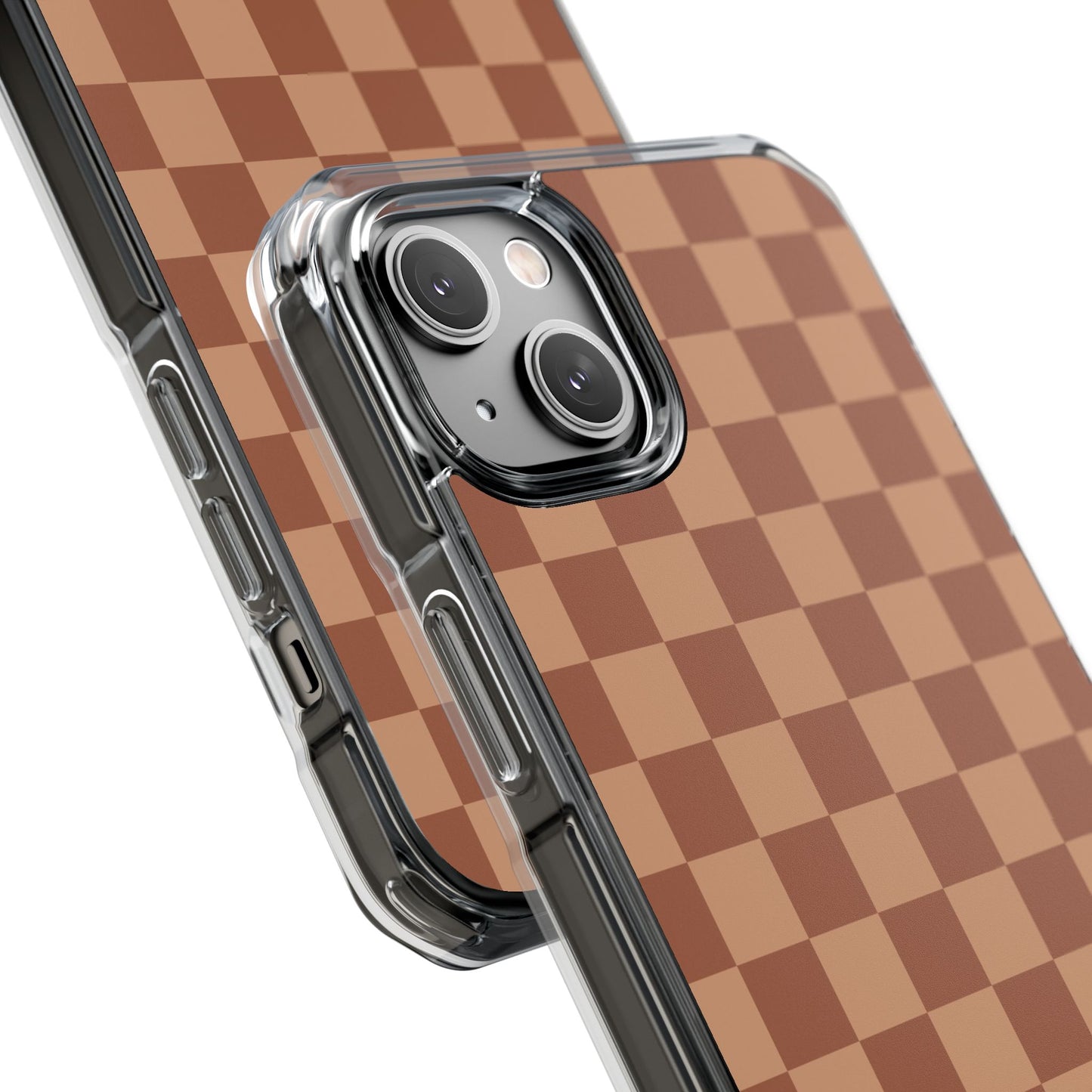 Brown Checkered Magnetic Clear Impact Case