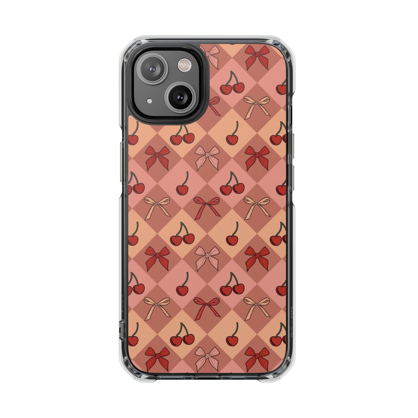 Cherry Harlequin Magnetic Clear Impact Case