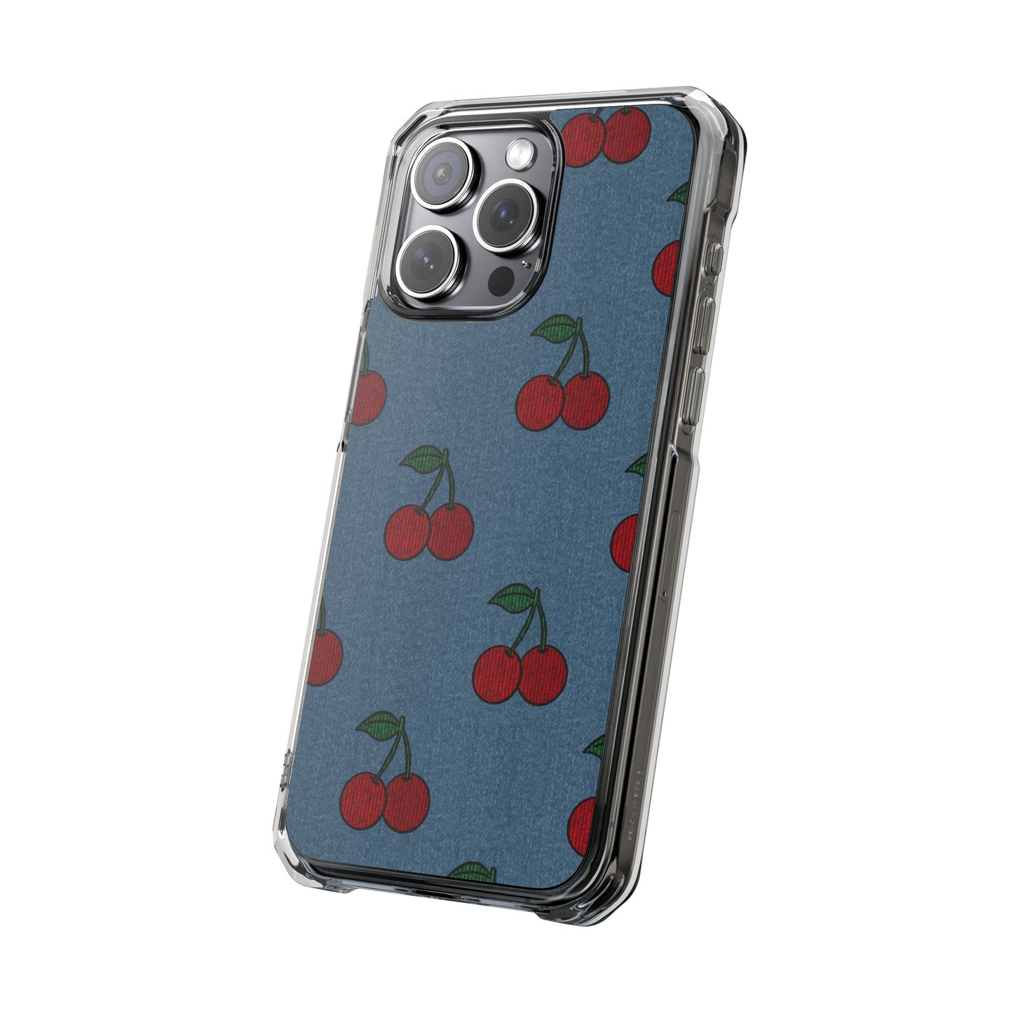 Cherry Denim Magnetic Clear Impact Case