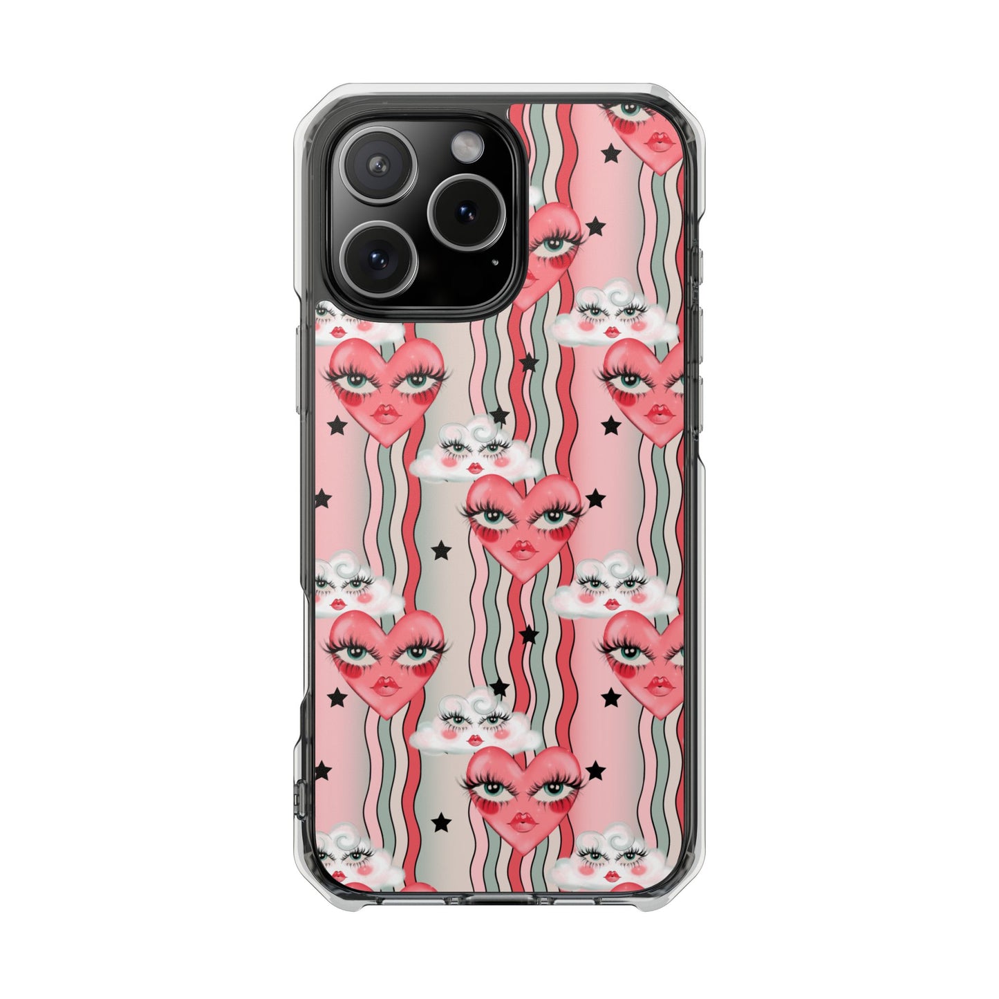 Whimsical Hearts and Clouds Magnetic Clear Impact Case