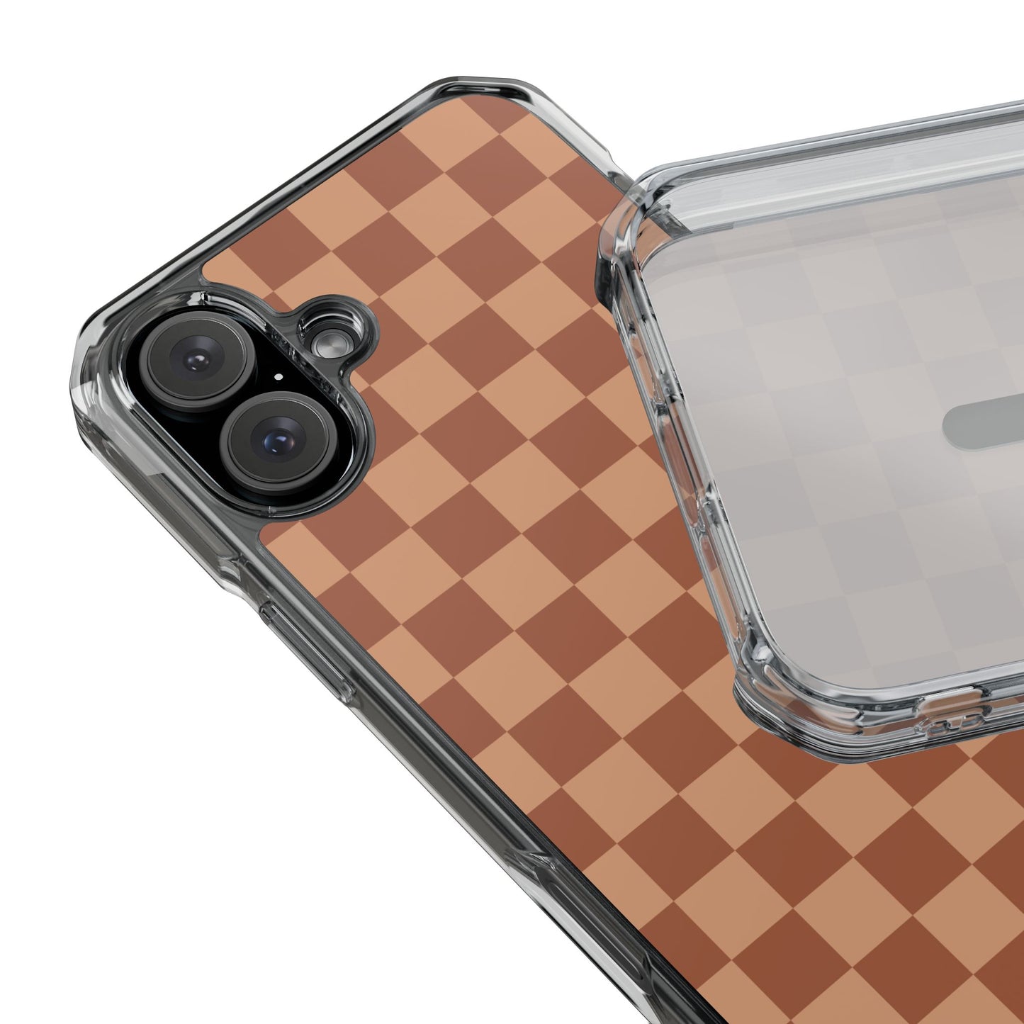 Brown Checkered Magnetic Clear Impact Case