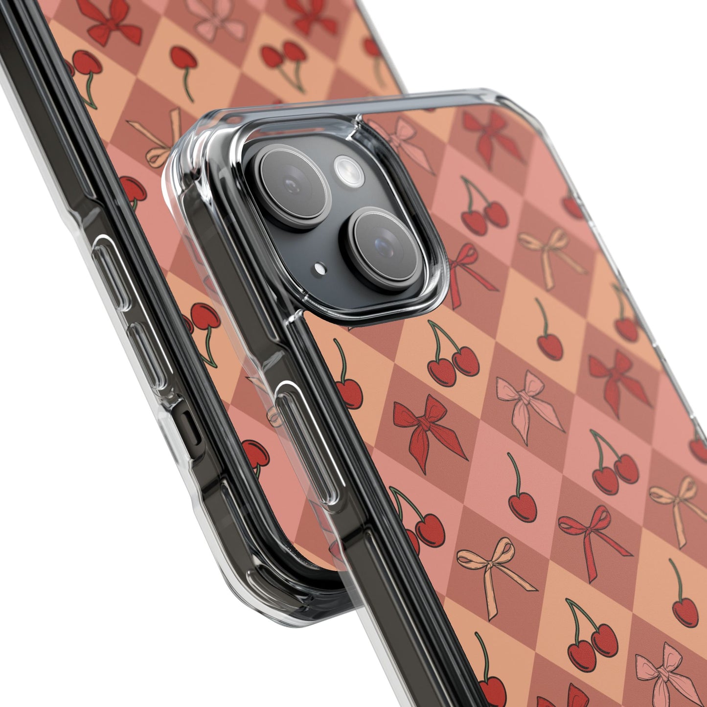 Cherry Harlequin Magnetic Clear Impact Case