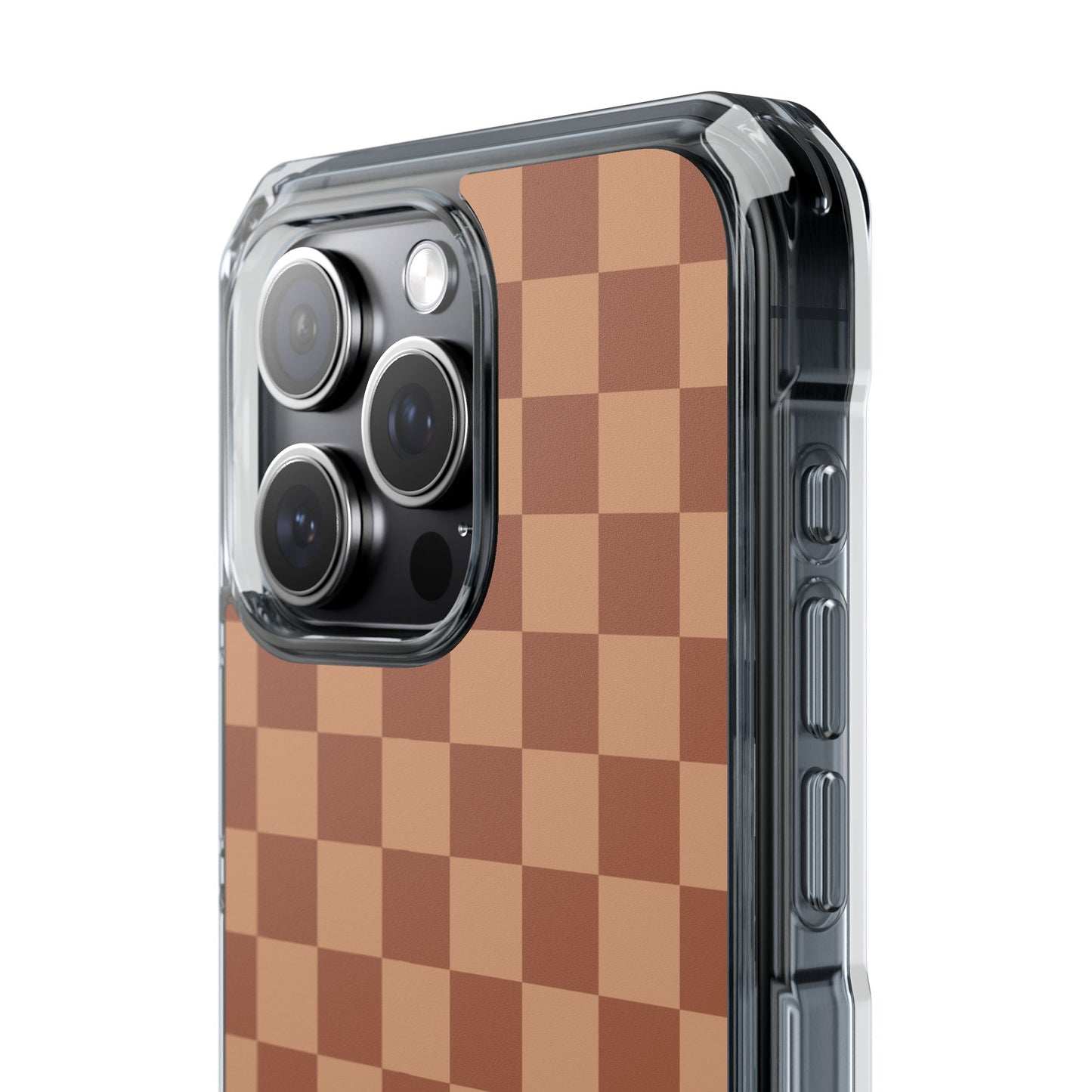 Brown Checkered Magnetic Clear Impact Case