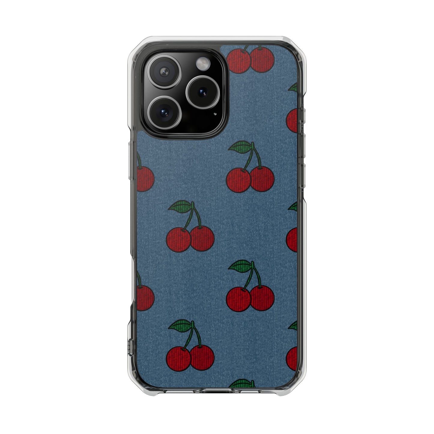 Cherry Denim Magnetic Clear Impact Case