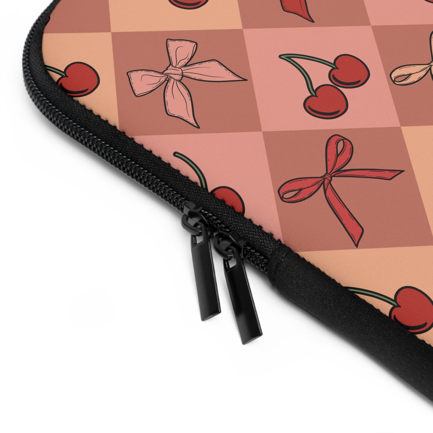 Cherry Bows Harlequin Print  Laptop Sleeve