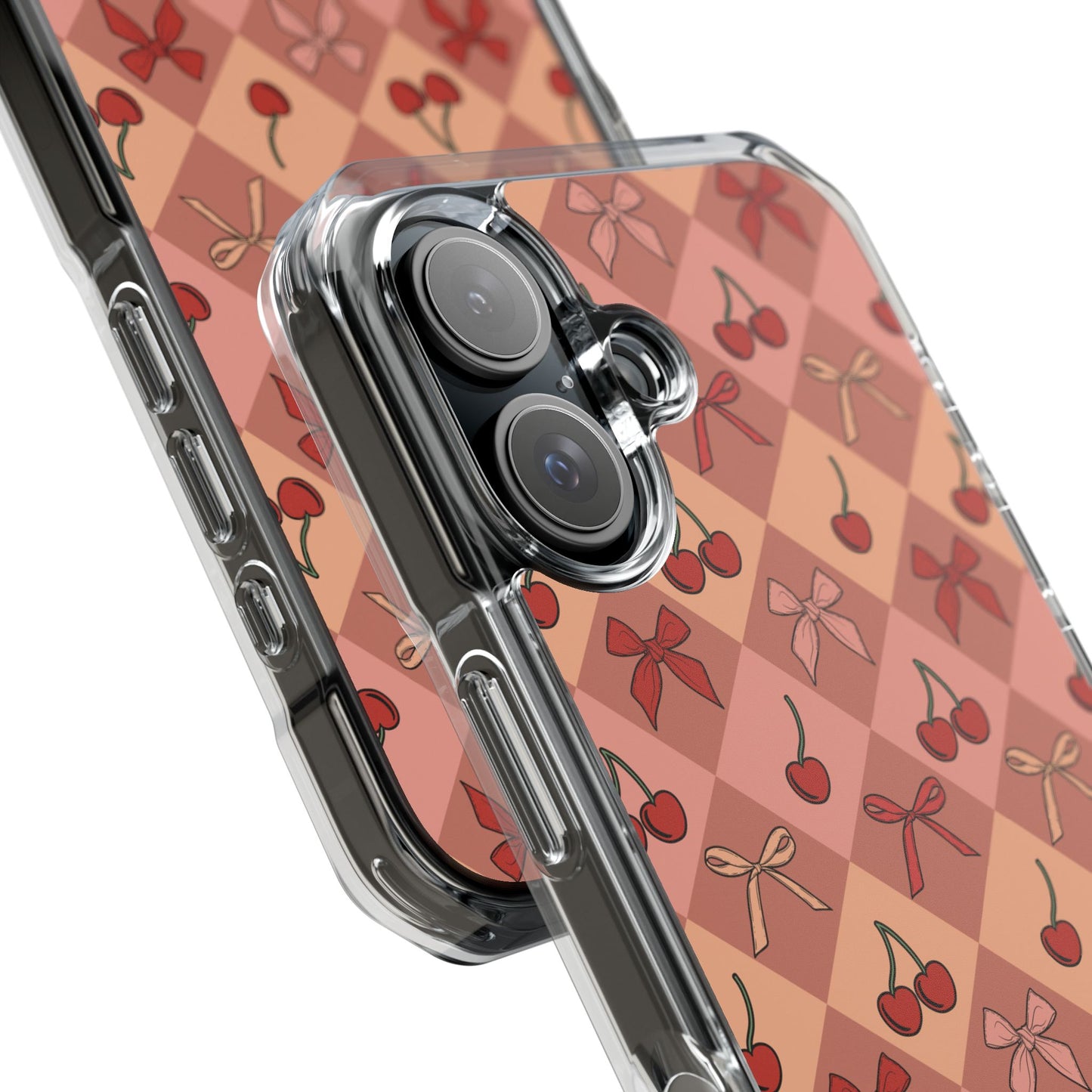 Cherry Harlequin Magnetic Clear Impact Case