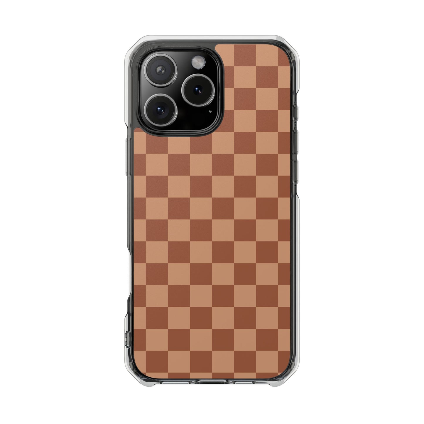 Brown Checkered Magnetic Clear Impact Case