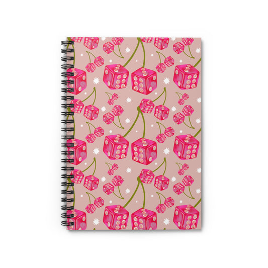 Cherry Dice Spiral Notebook - Ruled Line