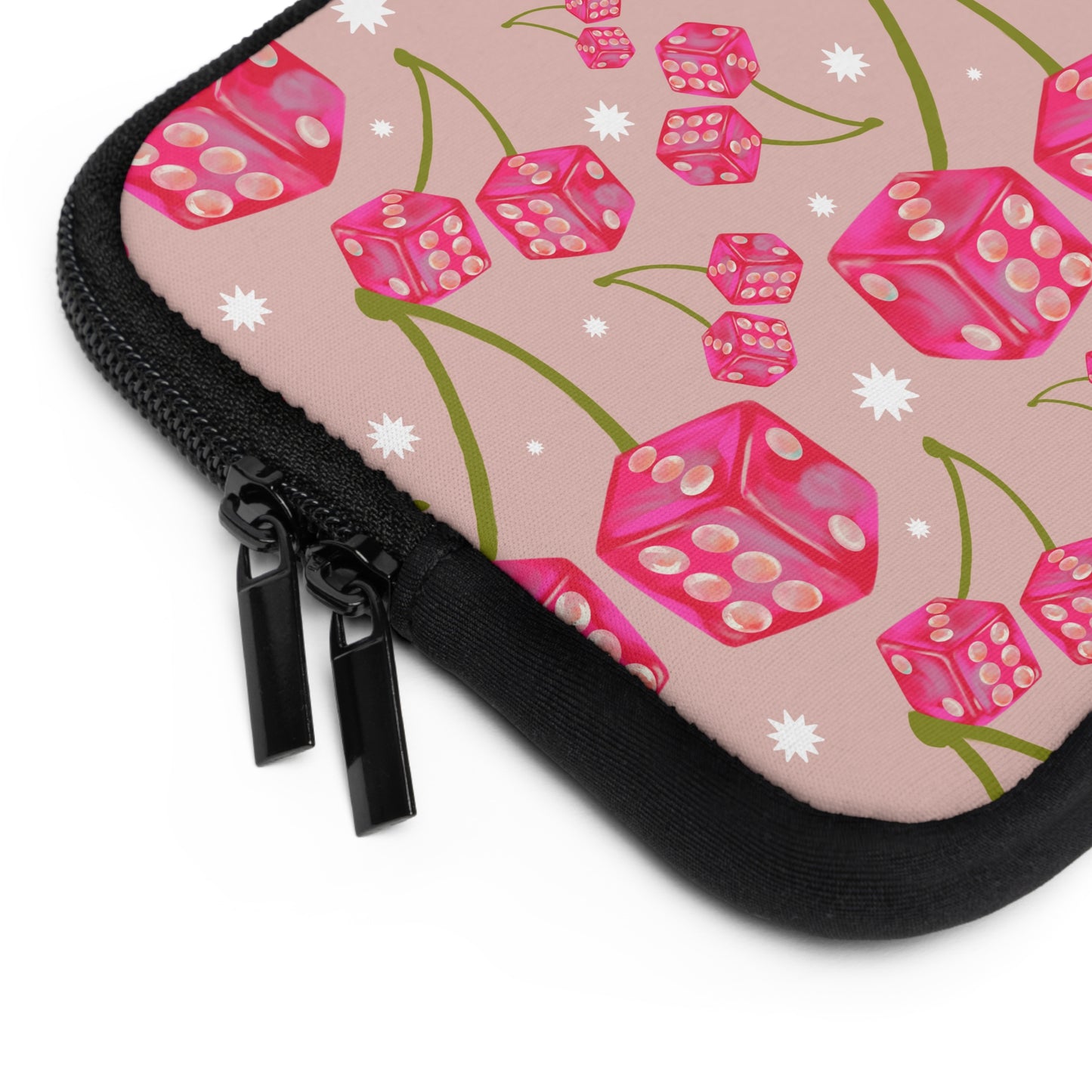 Pink Cherry Dice Neoprene Laptop Sleeve