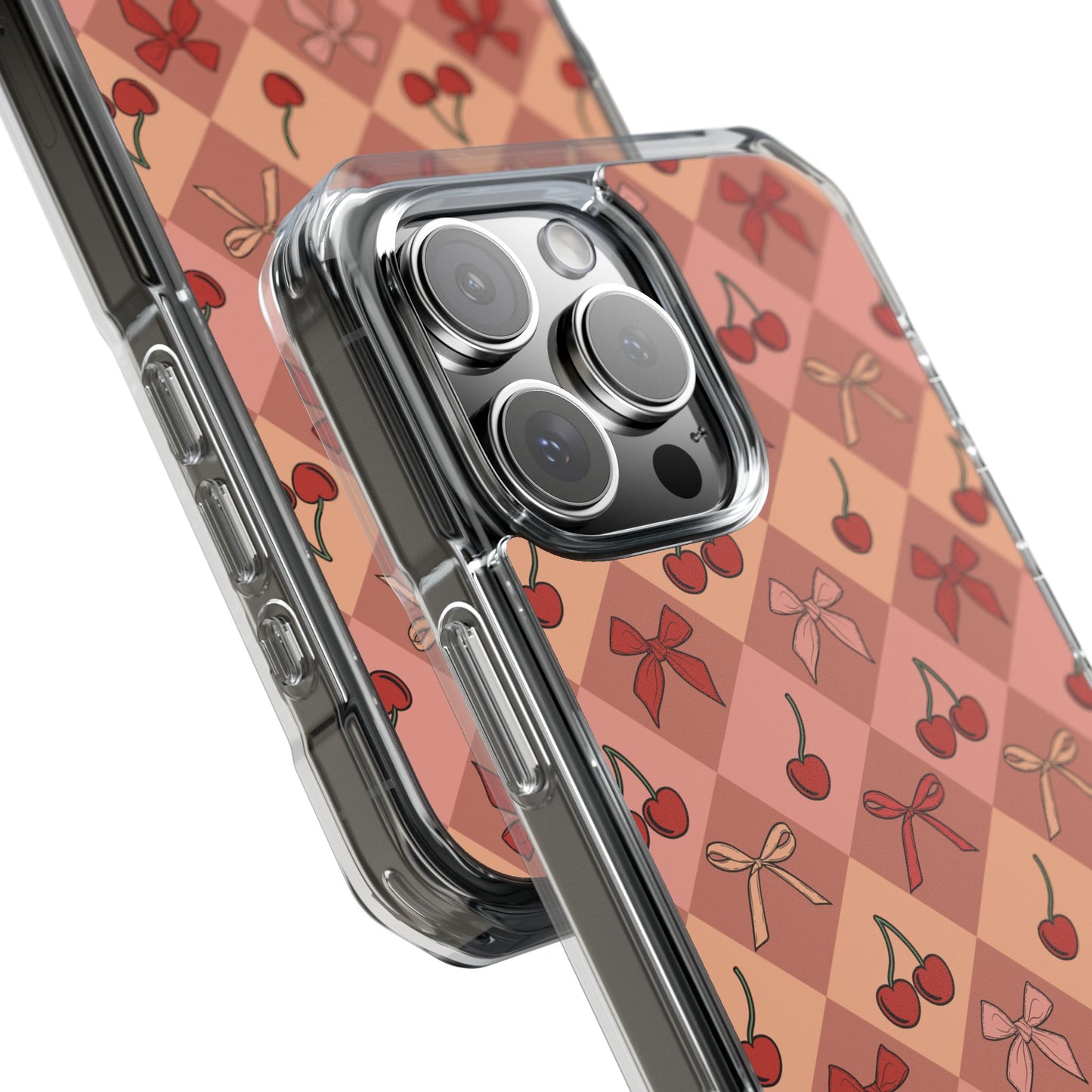 Cherry Harlequin Magnetic Clear Impact Case