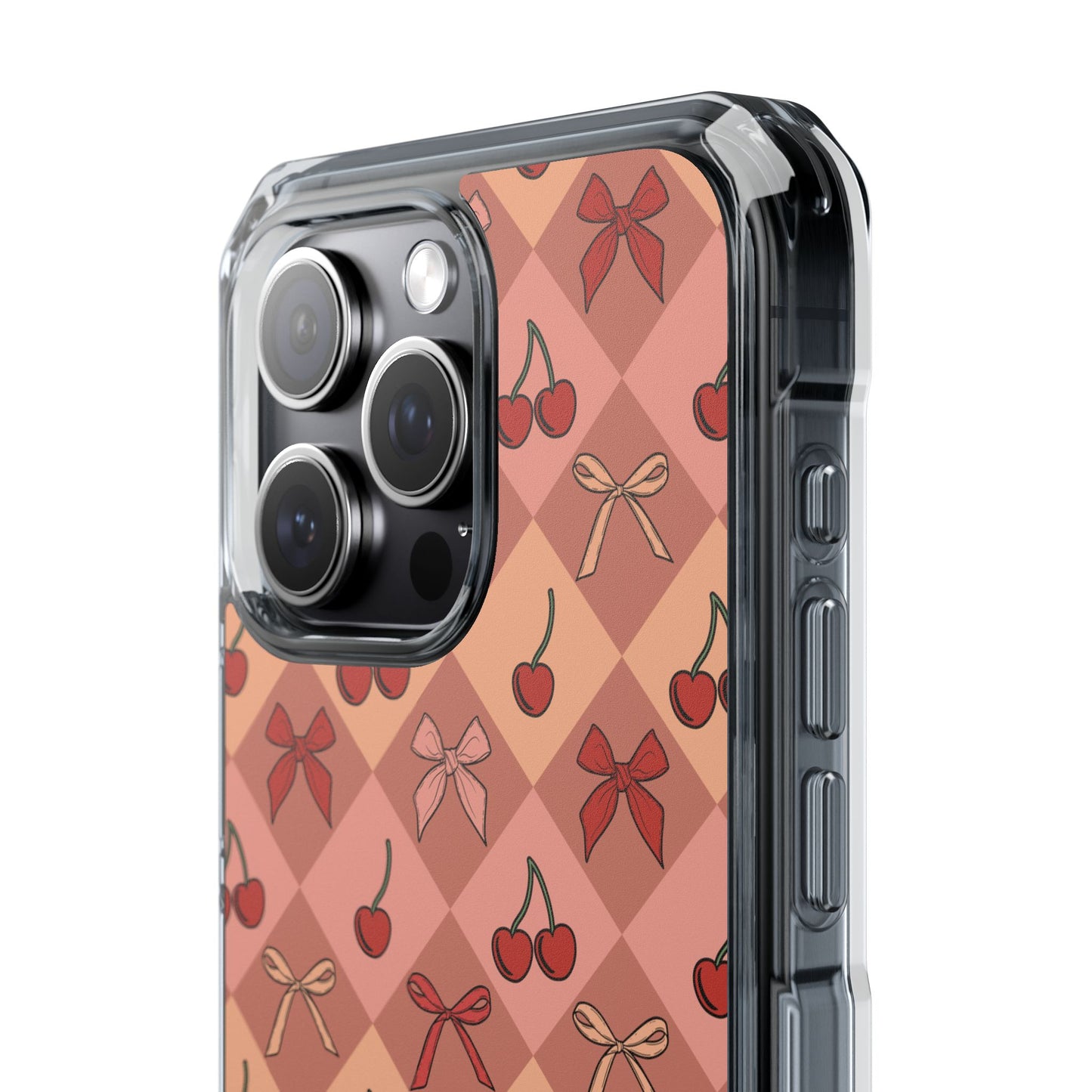 Cherry Harlequin Magnetic Clear Impact Case