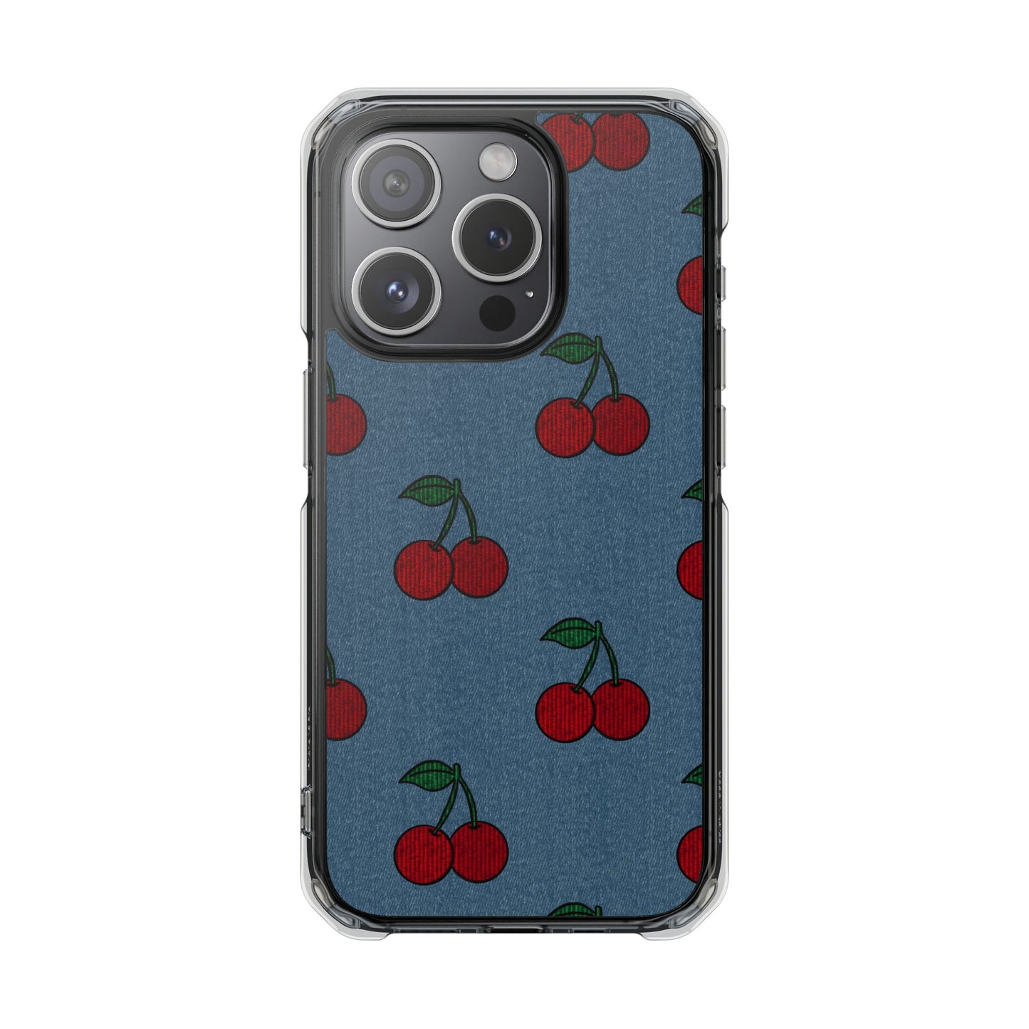 Cherry Denim Magnetic Clear Impact Case