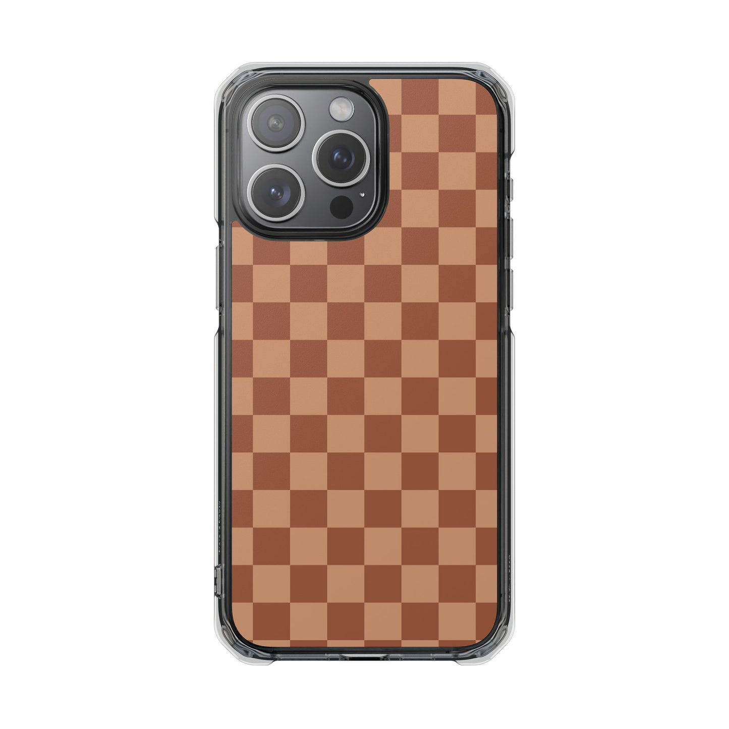 Brown Checkered Magnetic Clear Impact Case