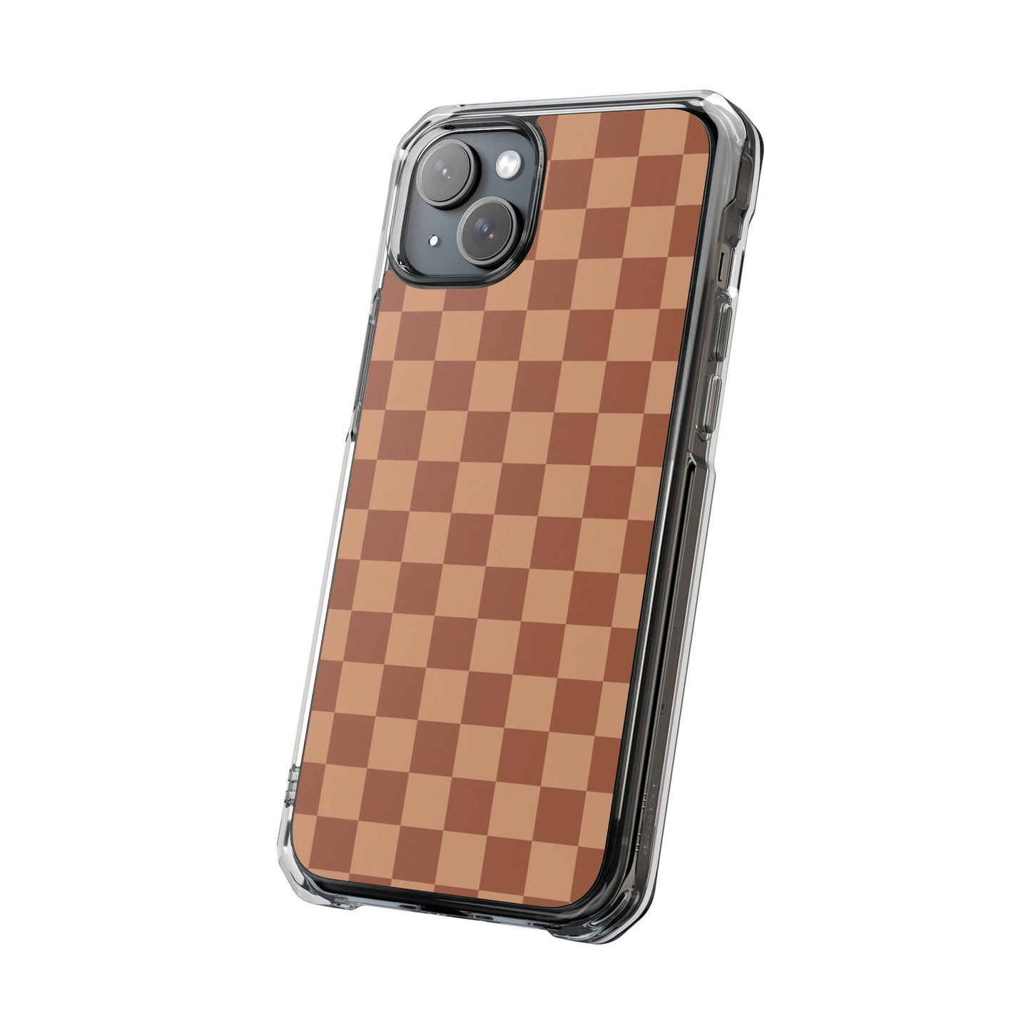 Brown Checkered Magnetic Clear Impact Case