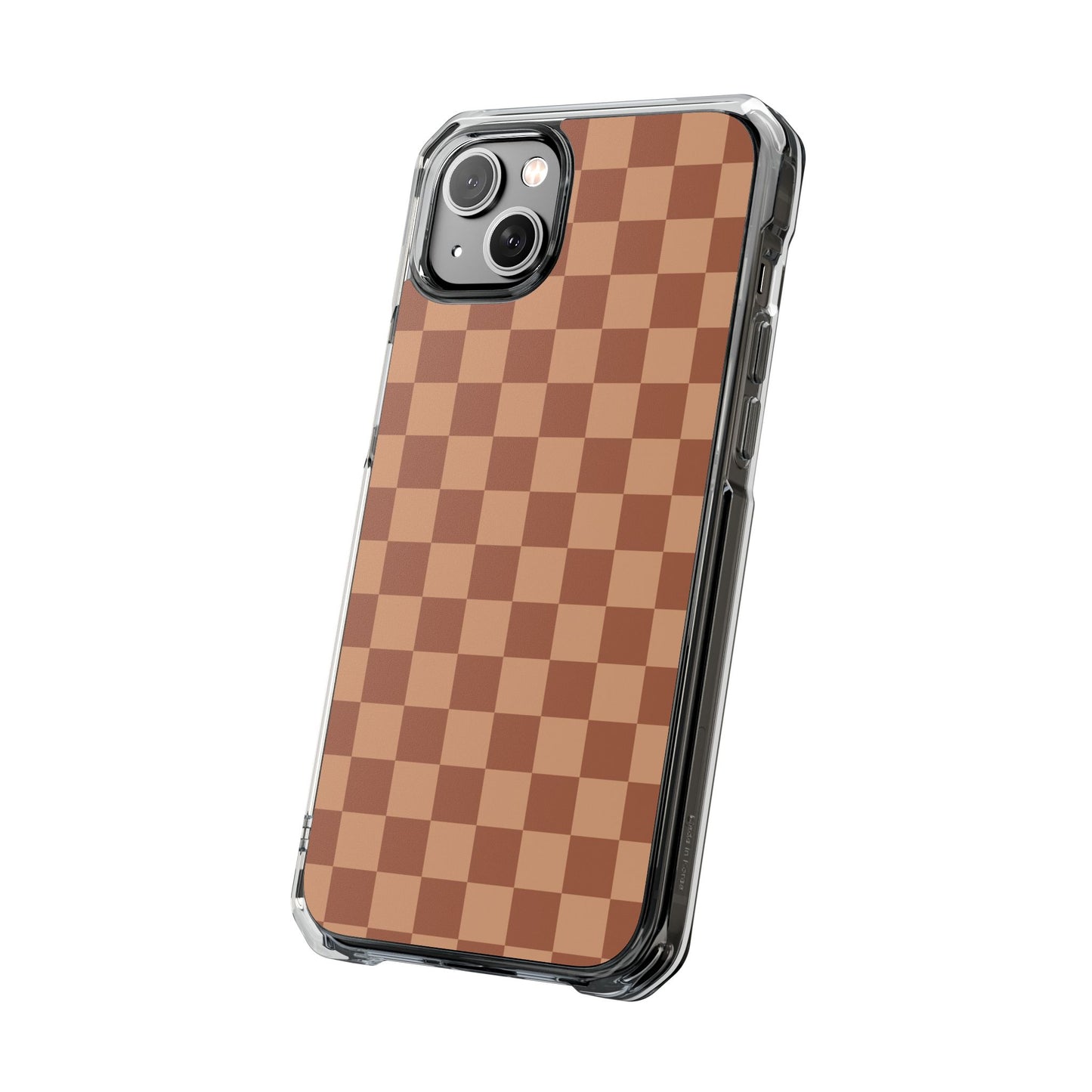 Brown Checkered Magnetic Clear Impact Case