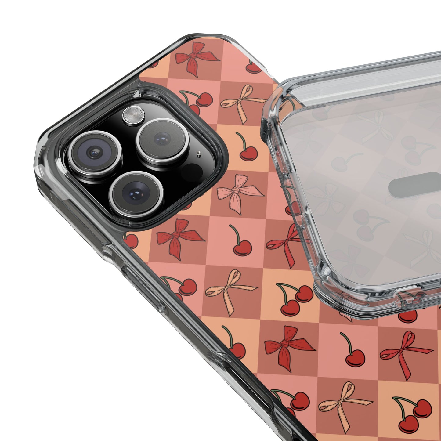 Cherry Harlequin Magnetic Clear Impact Case