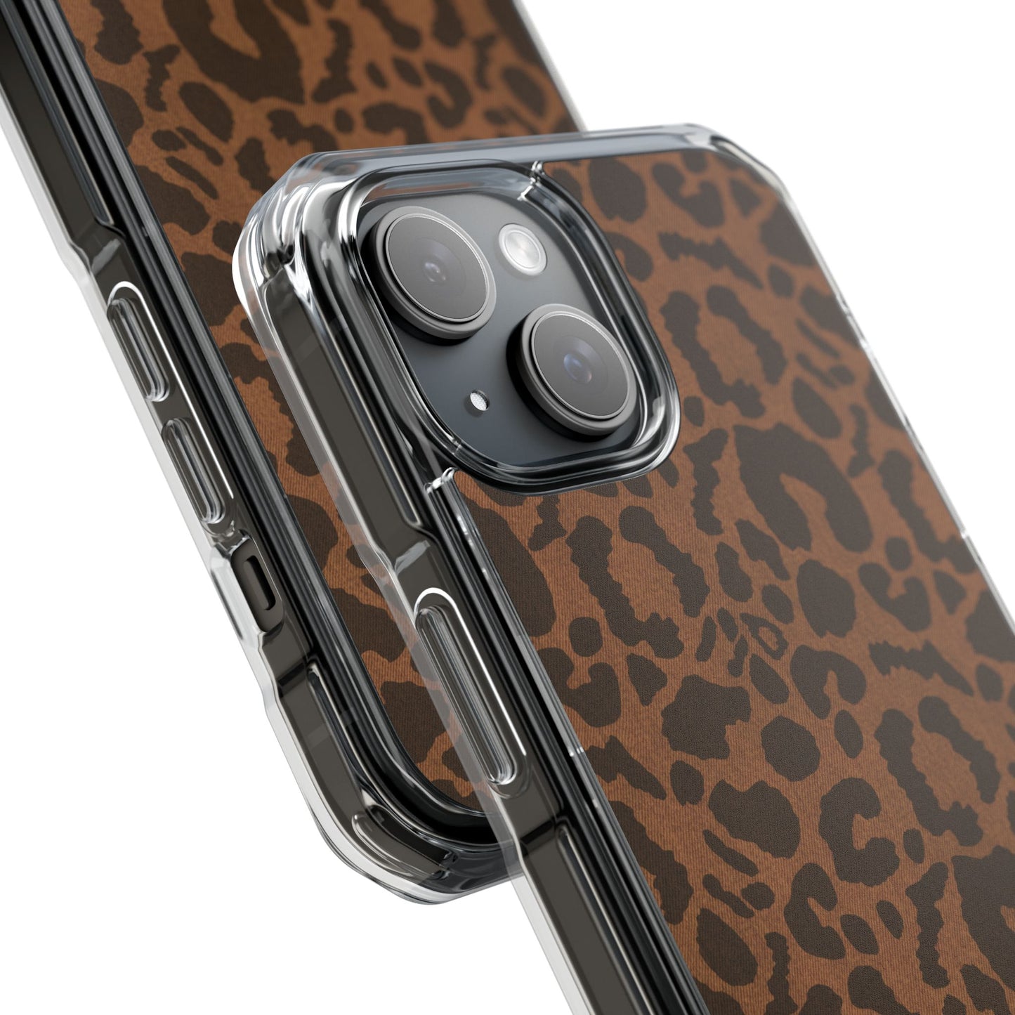 Cheetah Denim Magnetic Clear Impact Case