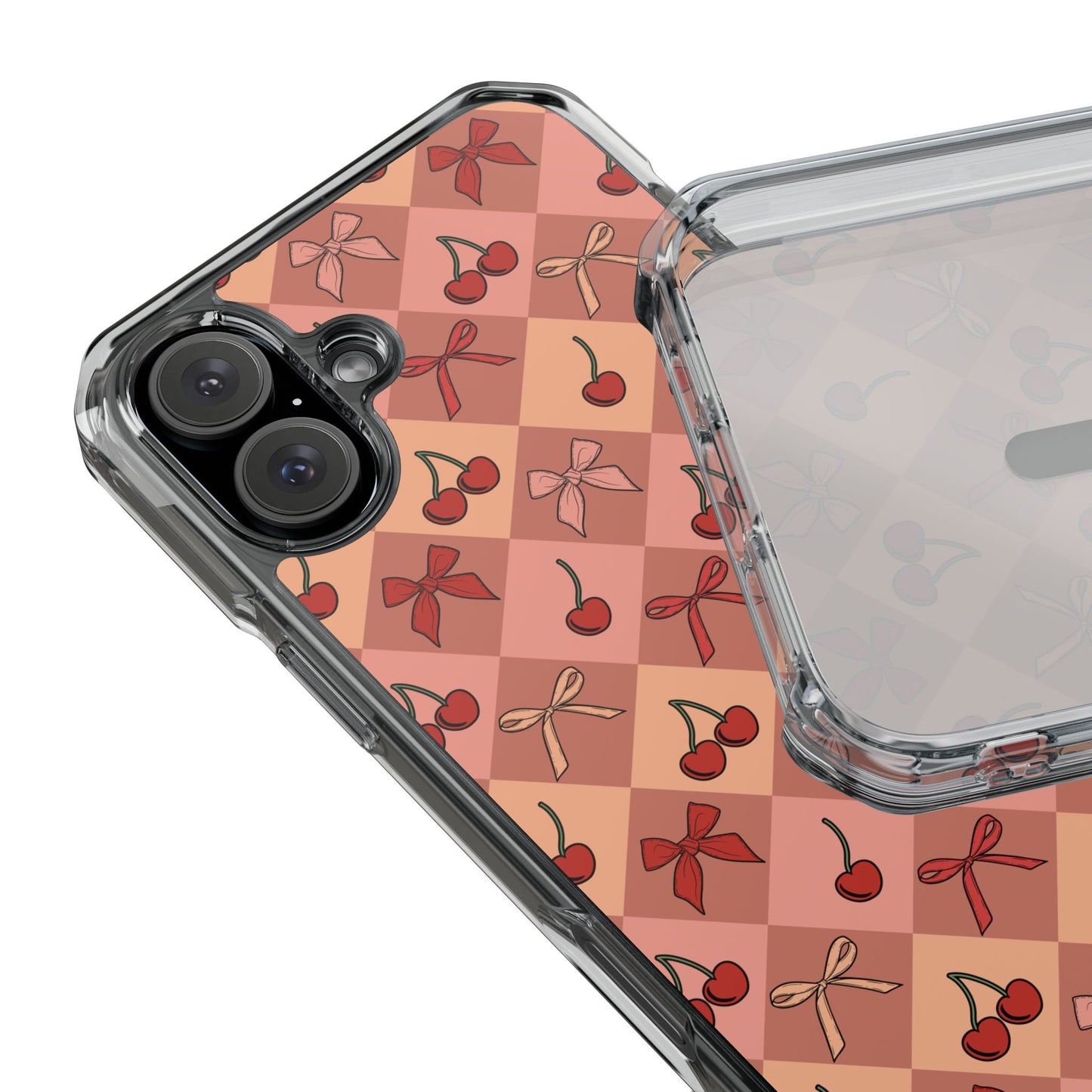 Cherry Harlequin Magnetic Clear Impact Case