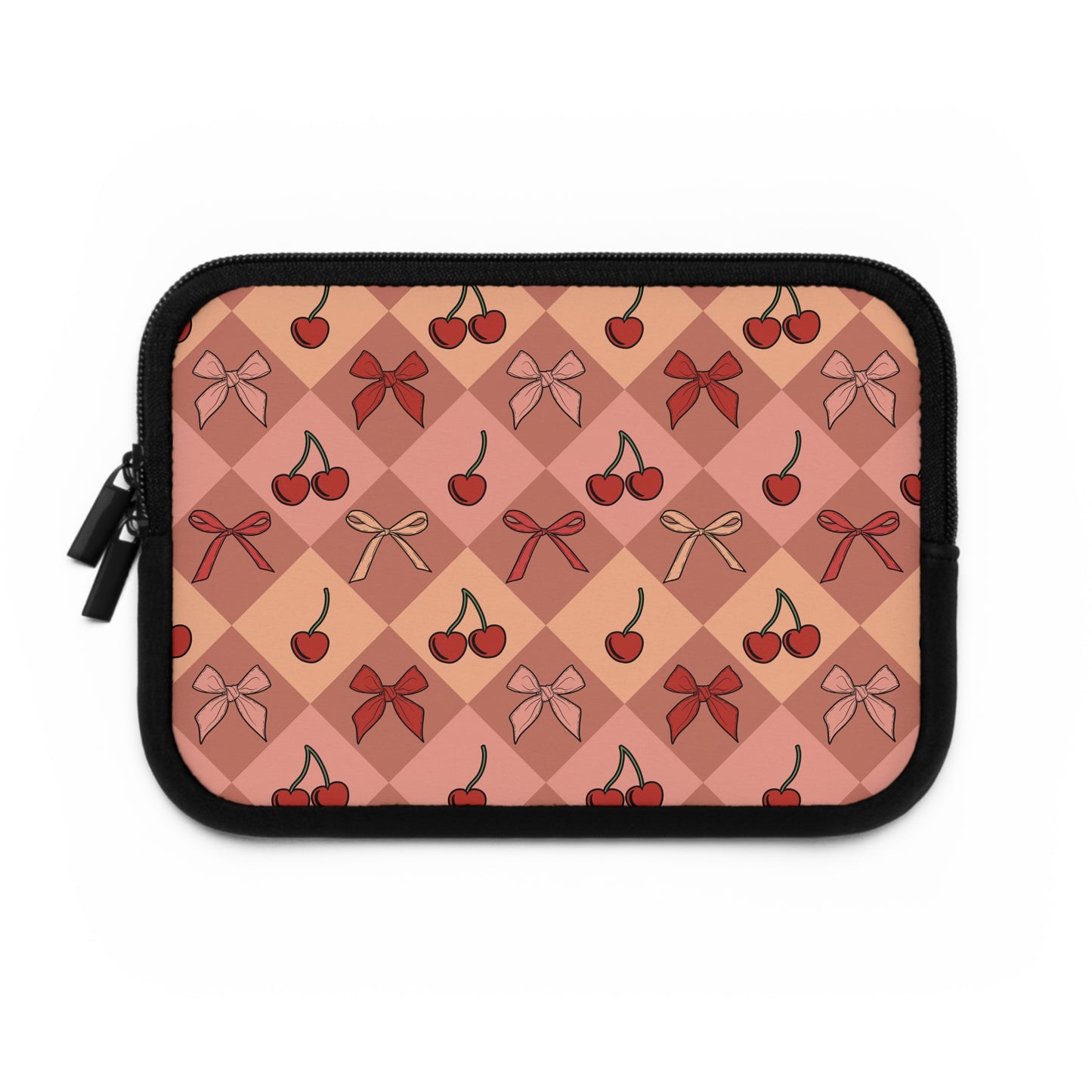 Cherry Bows Harlequin Print  Laptop Sleeve