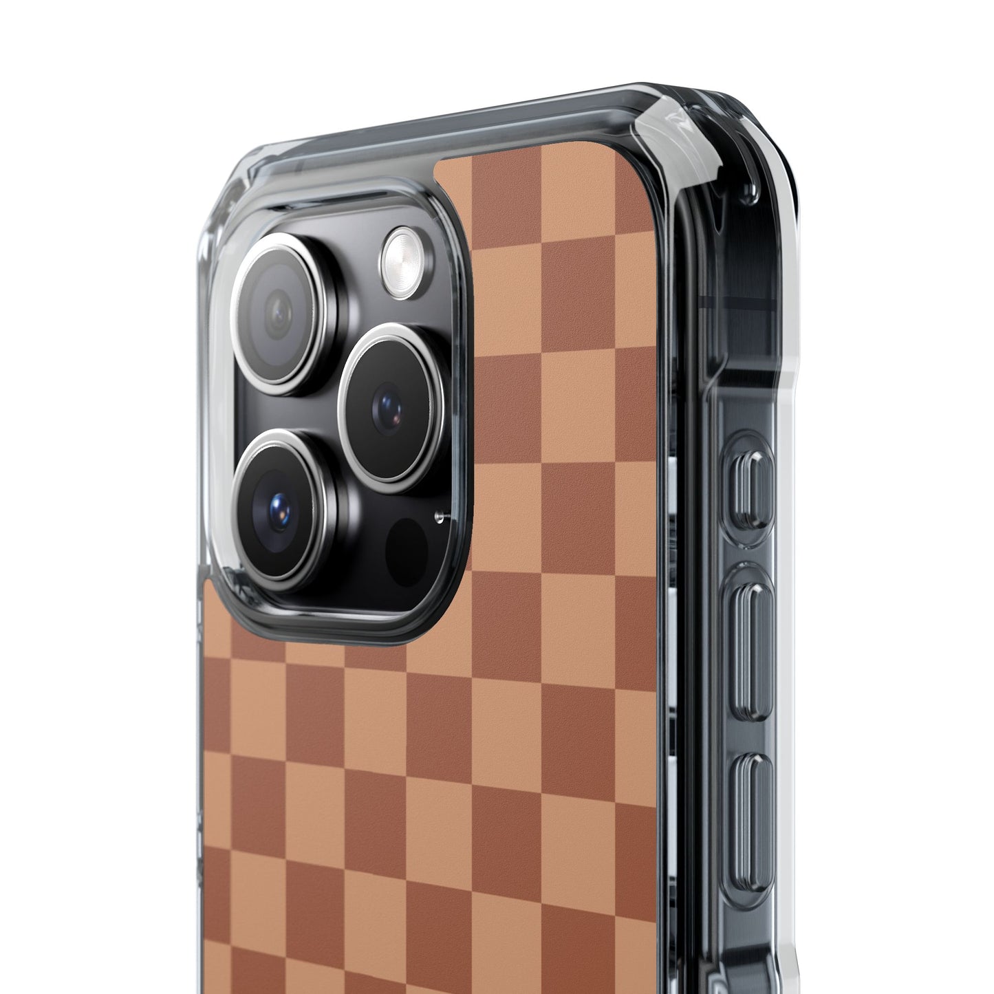 Brown Checkered Magnetic Clear Impact Case