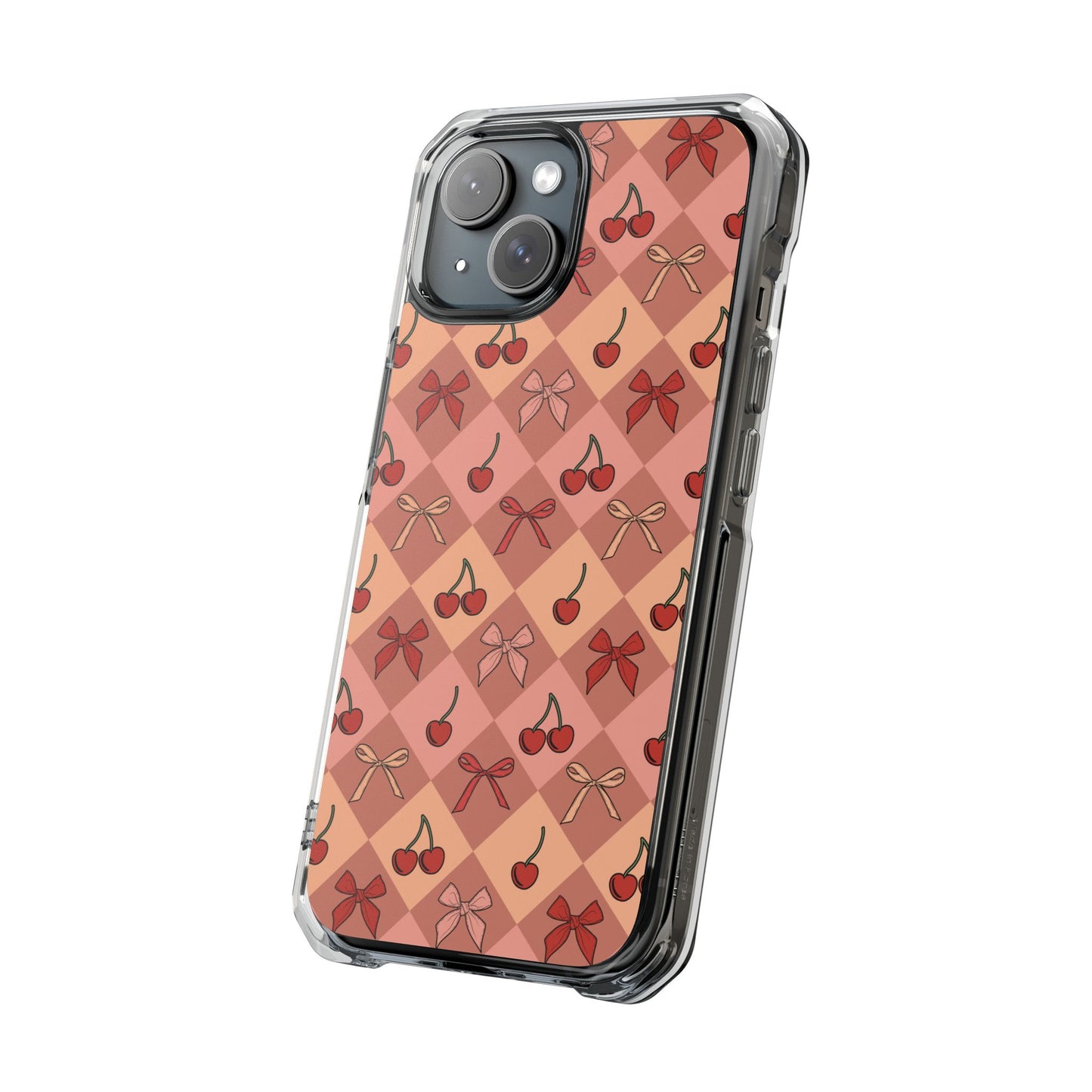 Cherry Harlequin Magnetic Clear Impact Case