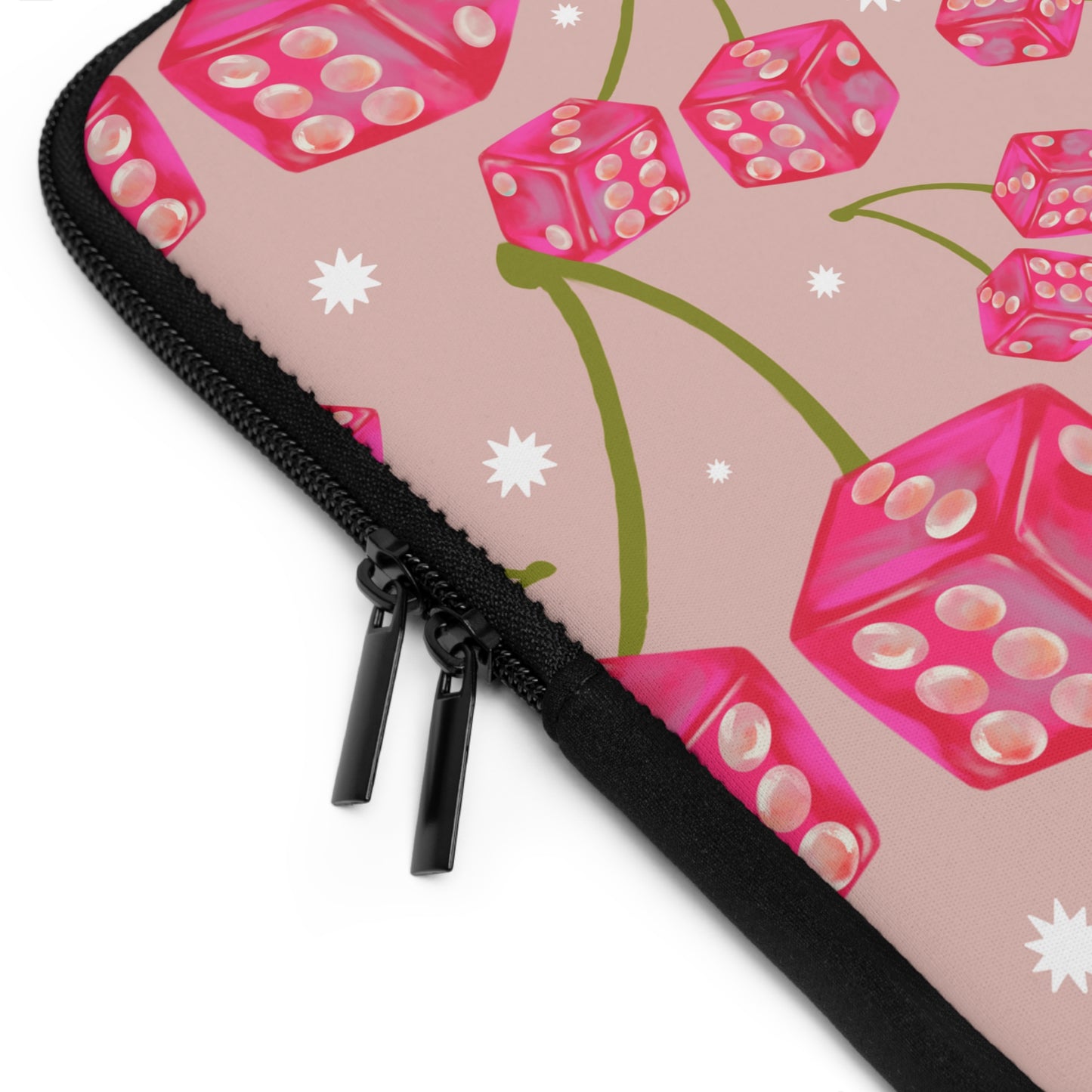 Pink Cherry Dice Neoprene Laptop Sleeve