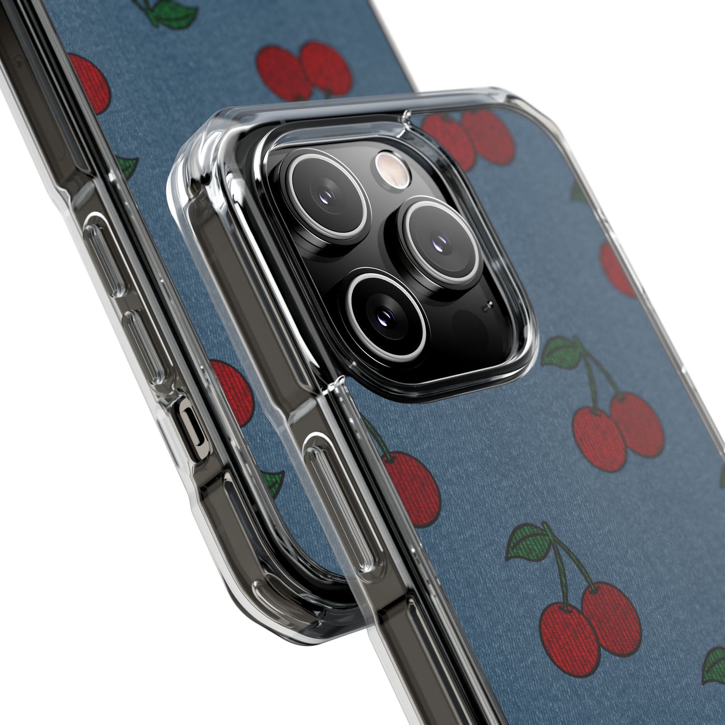 Cherry Denim Magnetic Clear Impact Case