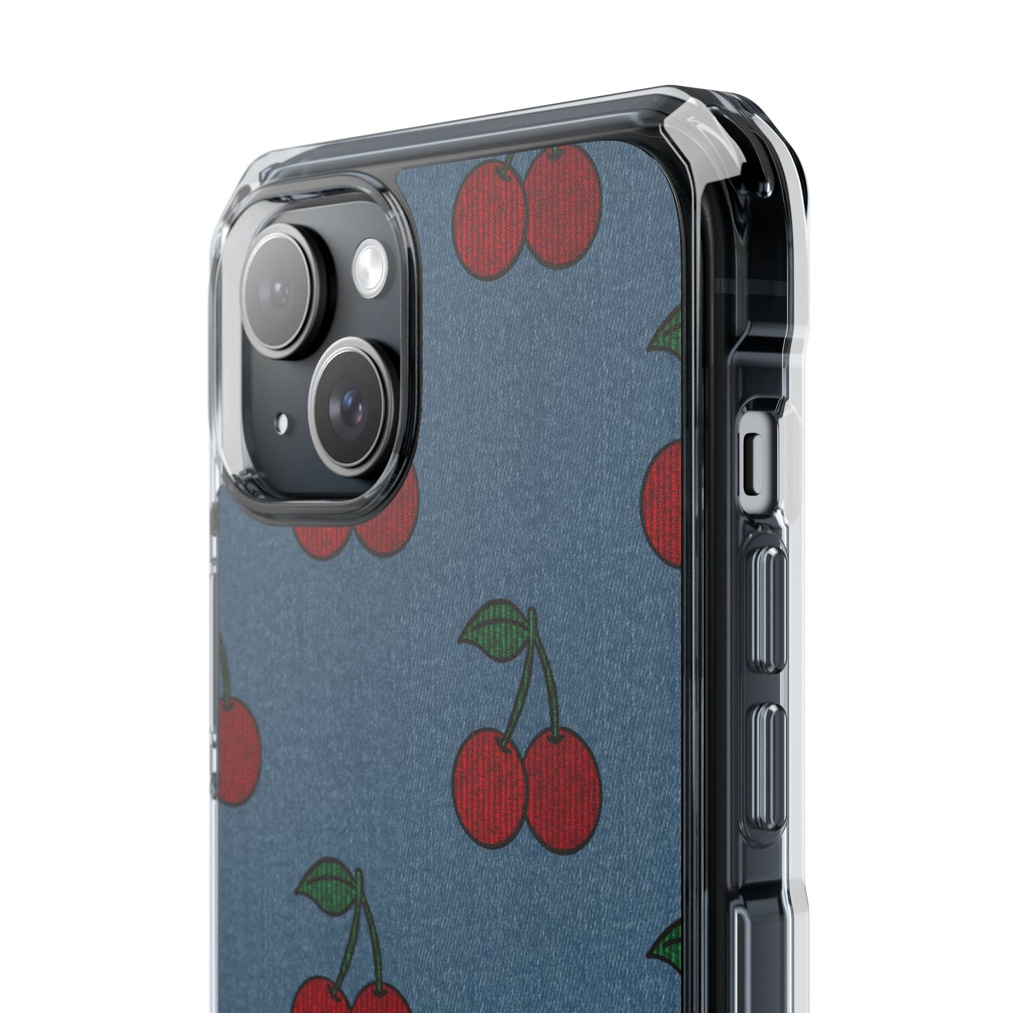 Cherry Denim Magnetic Clear Impact Case