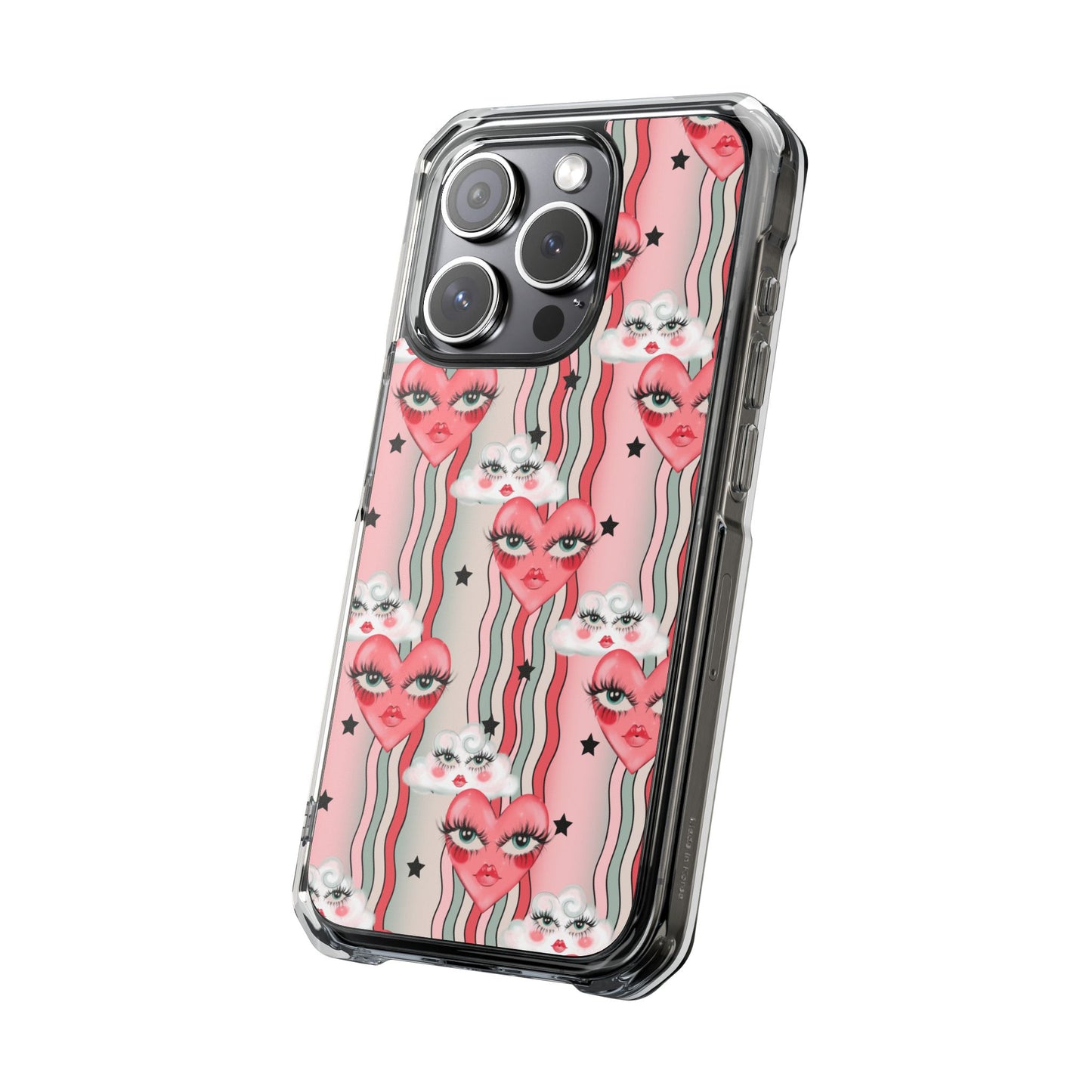 Whimsical Hearts and Clouds Magnetic Clear Impact Case