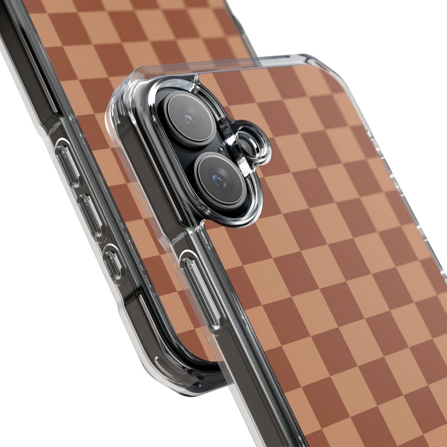 Brown Checkered Magnetic Clear Impact Case