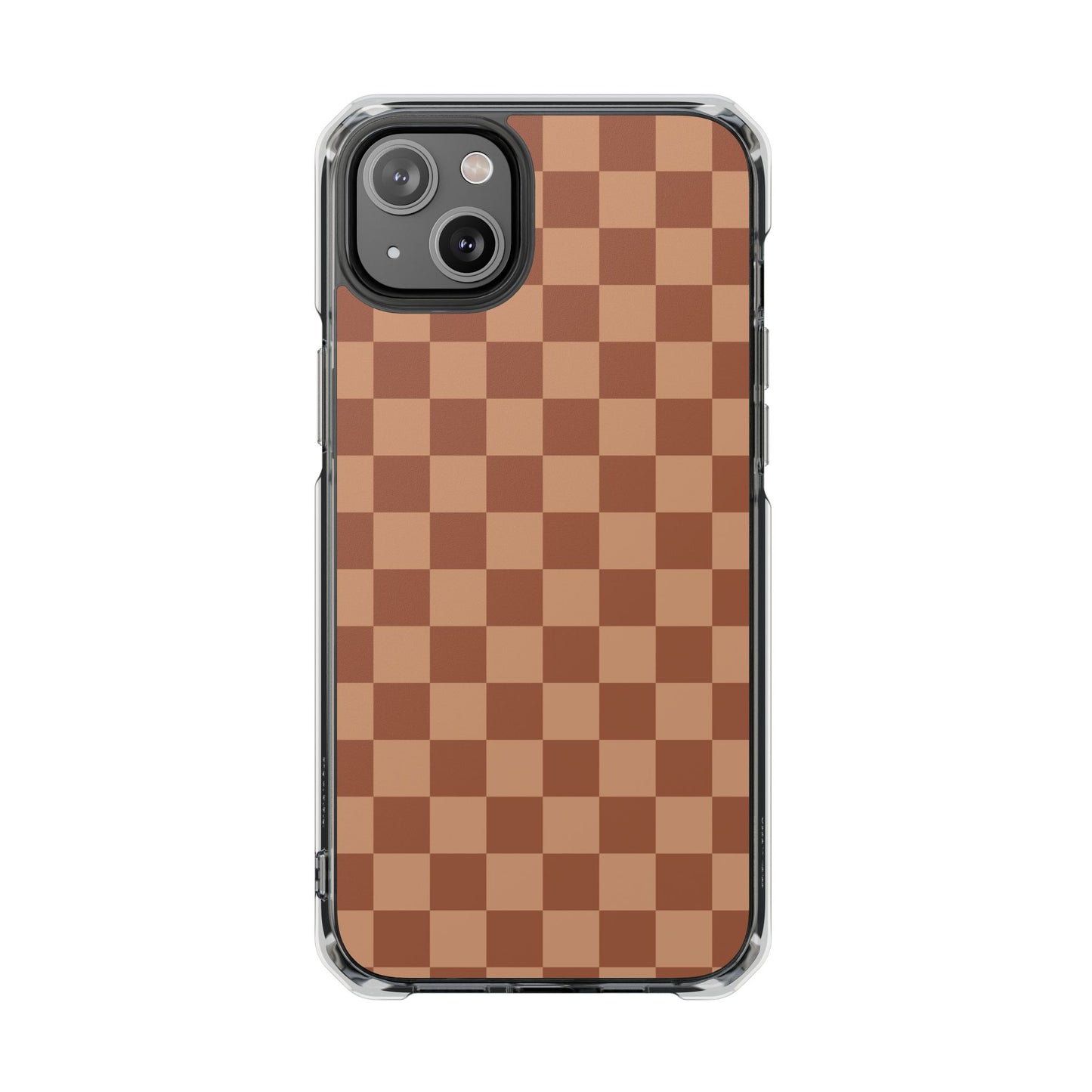 Brown Checkered Magnetic Clear Impact Case