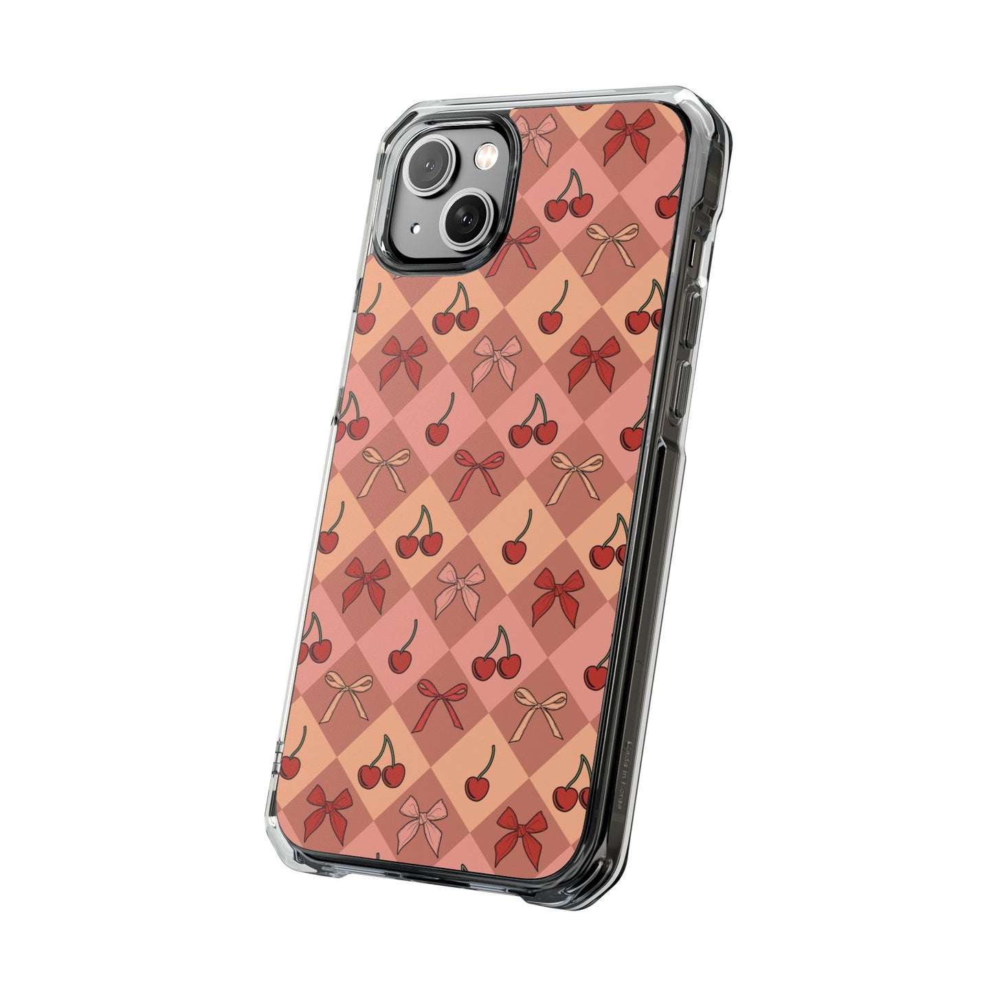 Cherry Harlequin Magnetic Clear Impact Case