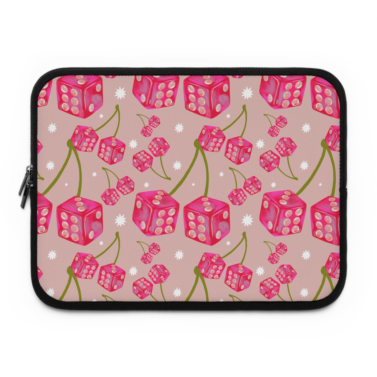 Pink Cherry Dice Neoprene Laptop Sleeve