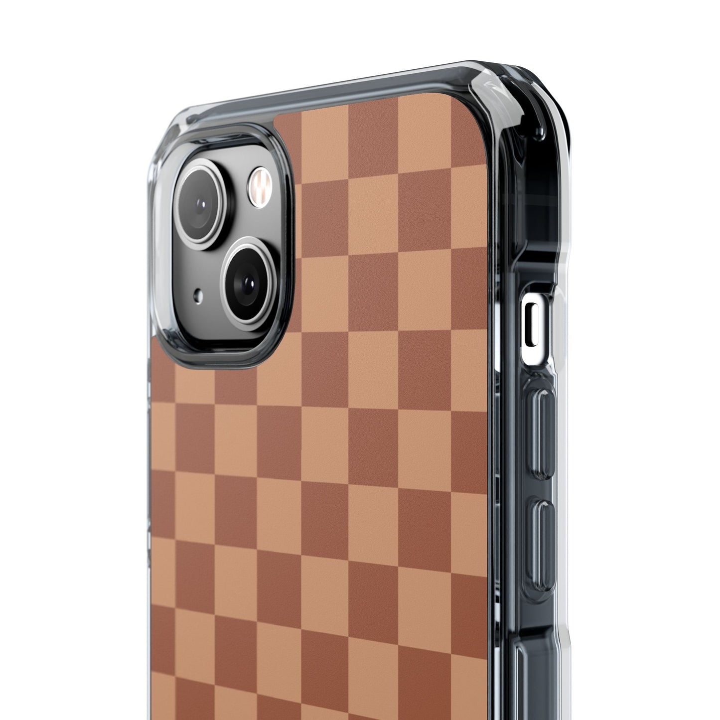 Brown Checkered Magnetic Clear Impact Case