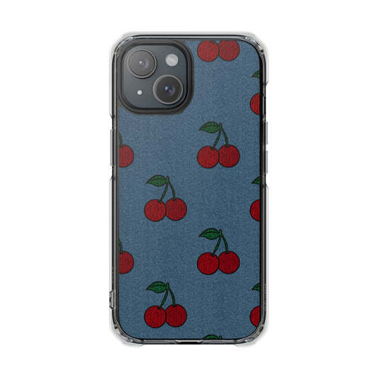 Cherry Denim Magnetic Clear Impact Case