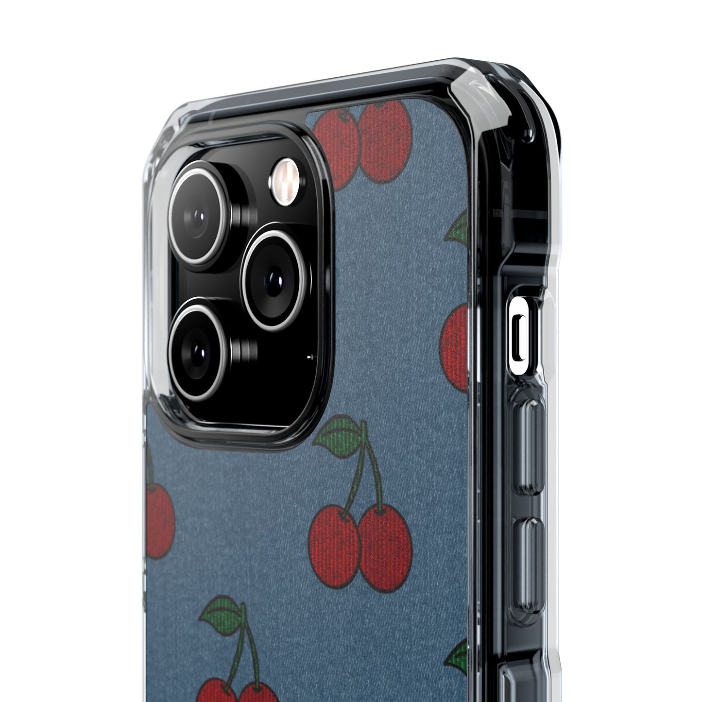 Cherry Denim Magnetic Clear Impact Case