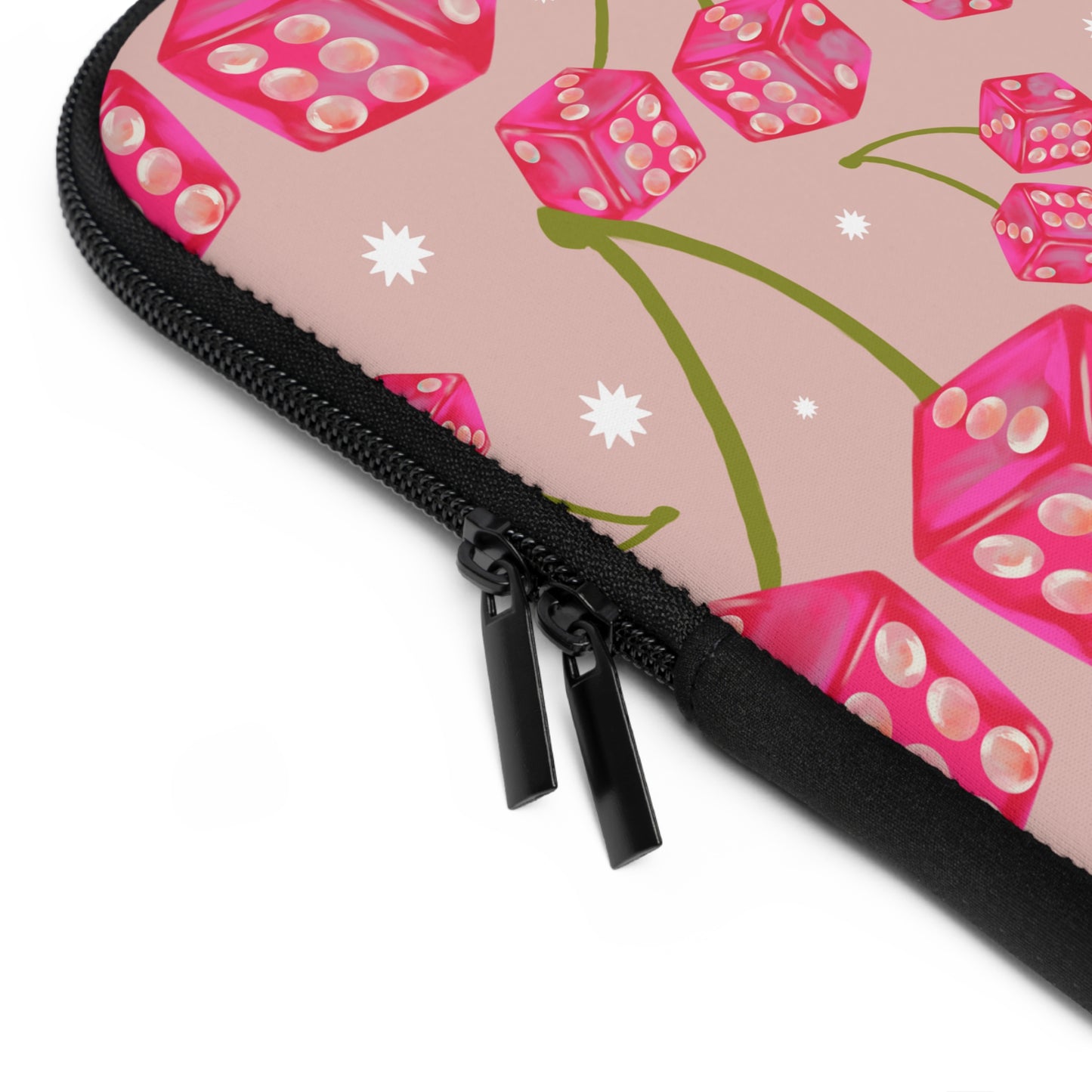 Pink Cherry Dice Neoprene Laptop Sleeve