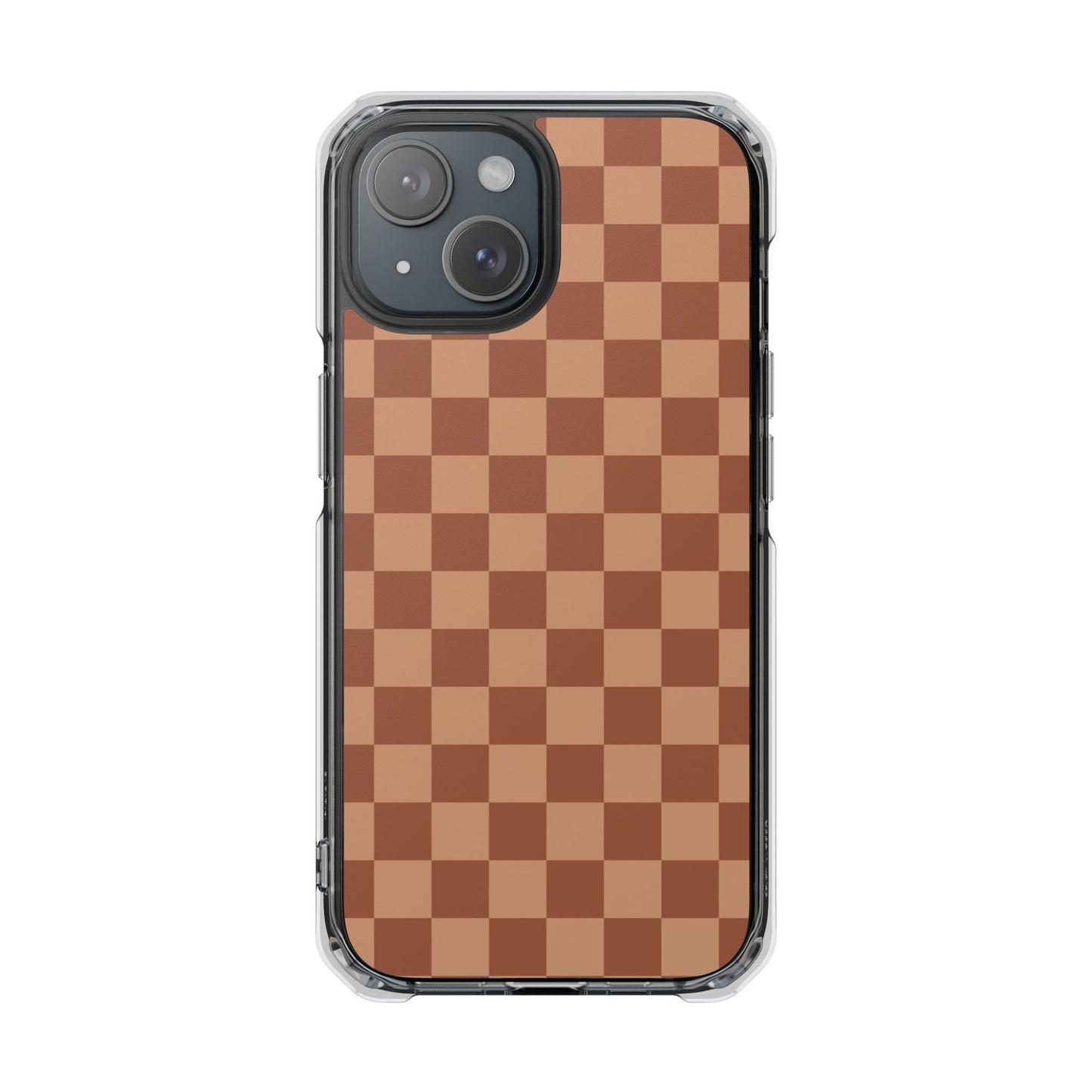 Brown Checkered Magnetic Clear Impact Case