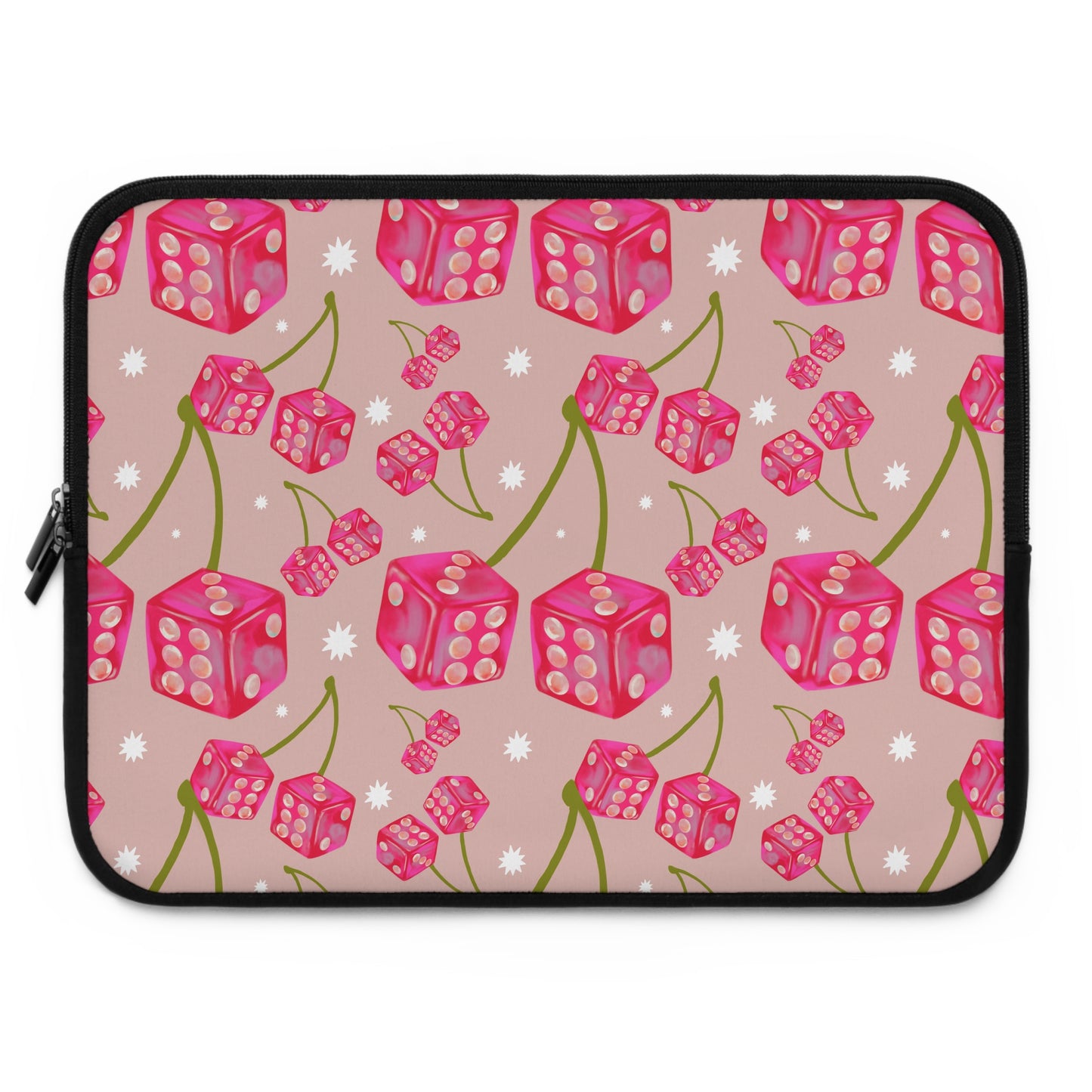 Pink Cherry Dice Neoprene Laptop Sleeve