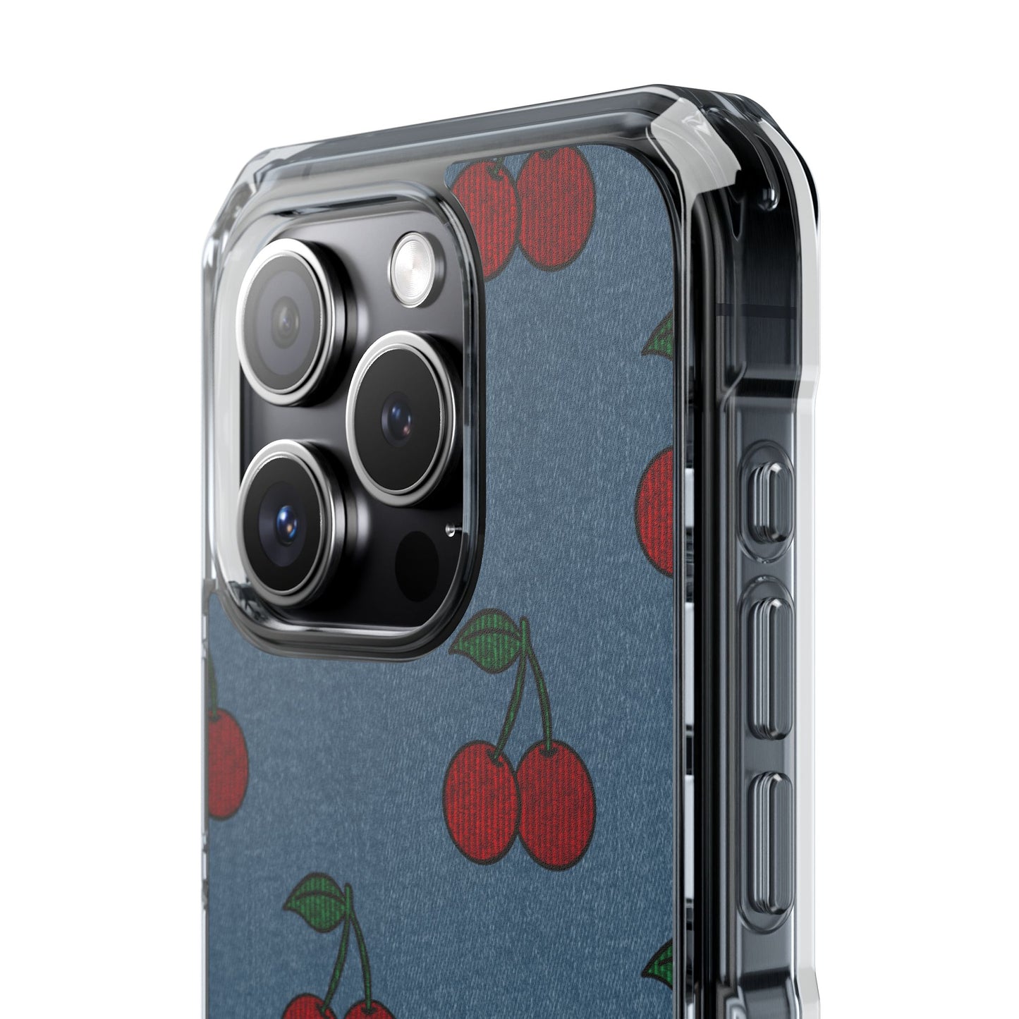 Cherry Denim Magnetic Clear Impact Case