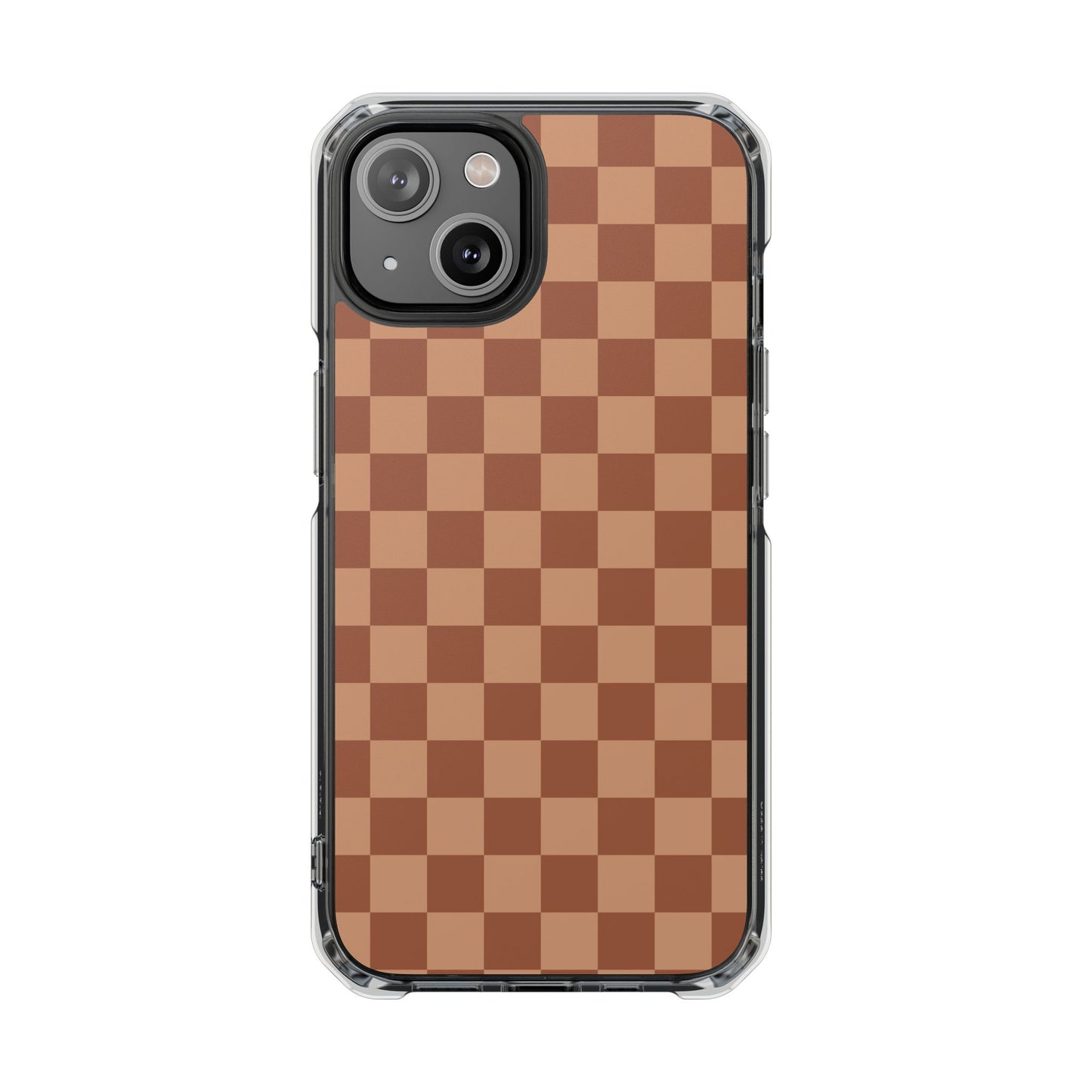 Brown Checkered Magnetic Clear Impact Case