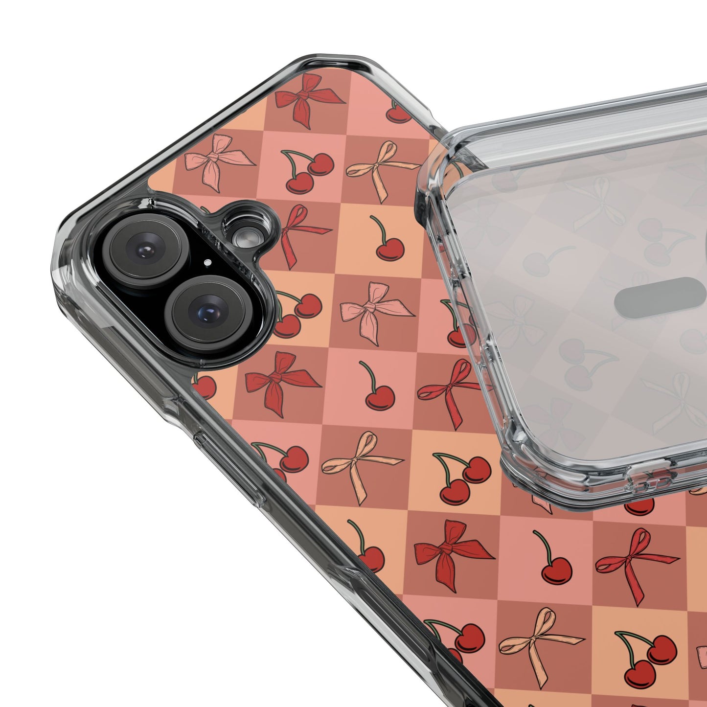 Cherry Harlequin Magnetic Clear Impact Case