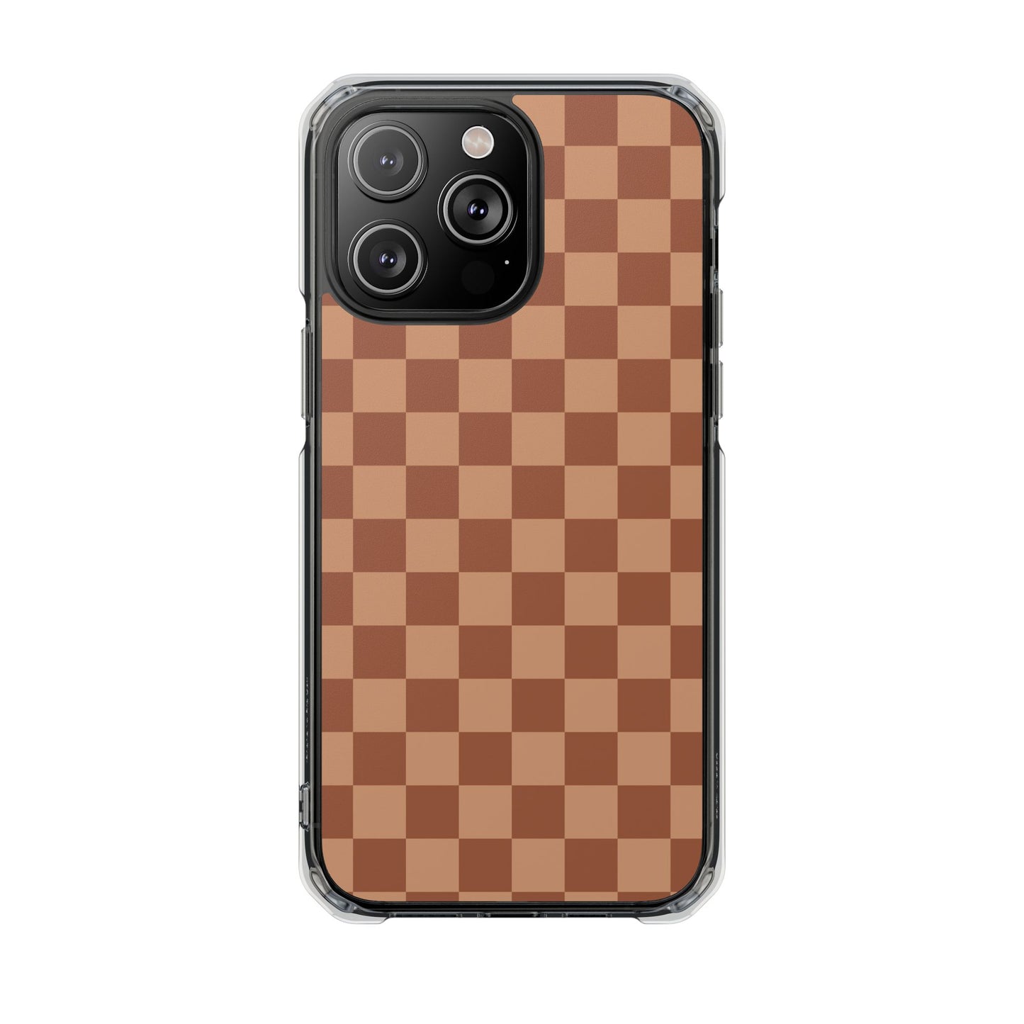 Brown Checkered Magnetic Clear Impact Case