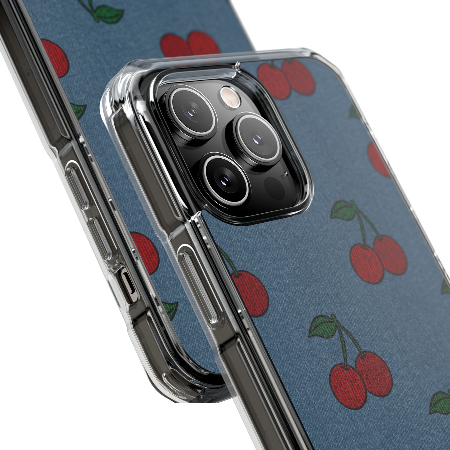 Cherry Denim Magnetic Clear Impact Case