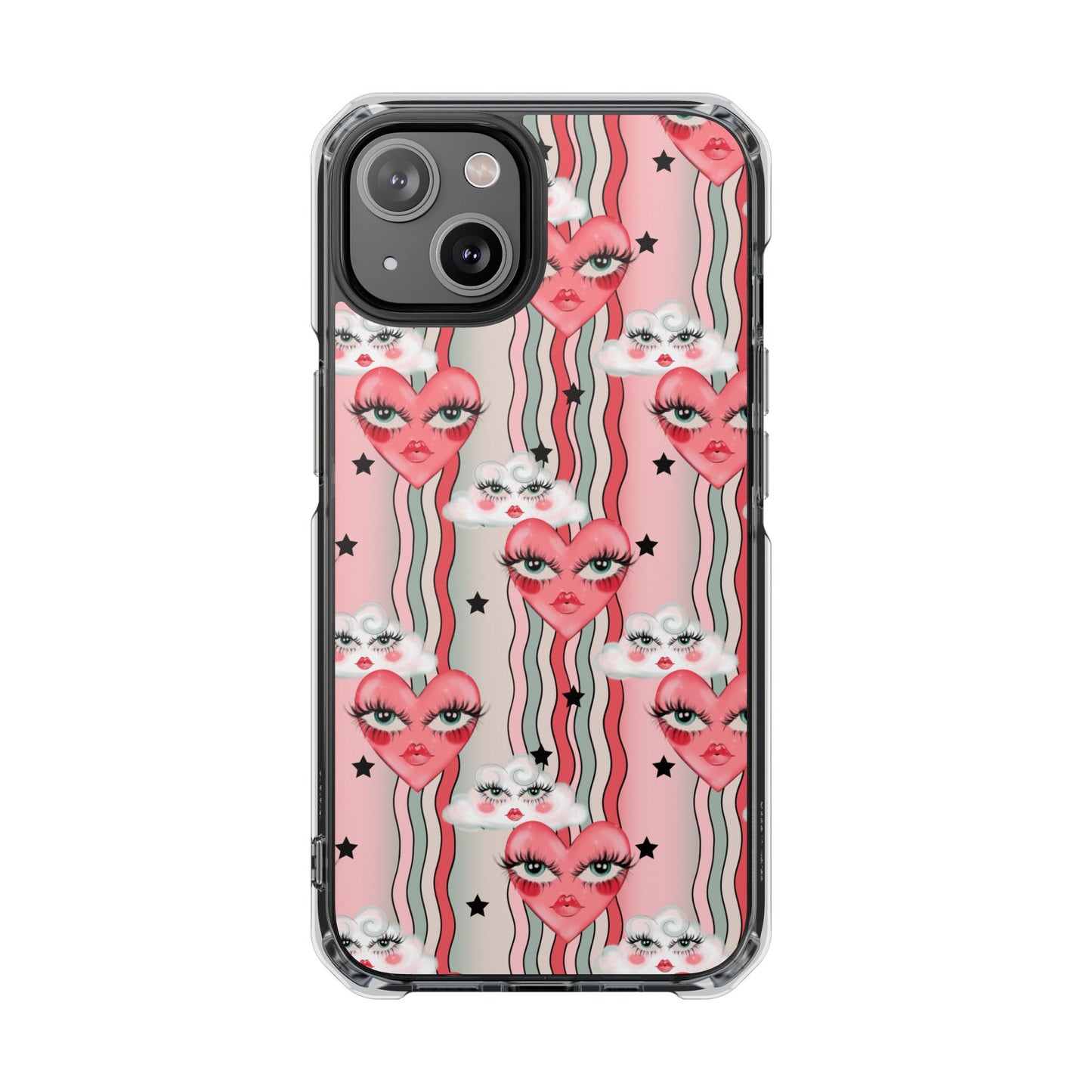 Whimsical Hearts and Clouds Magnetic Clear Impact Case