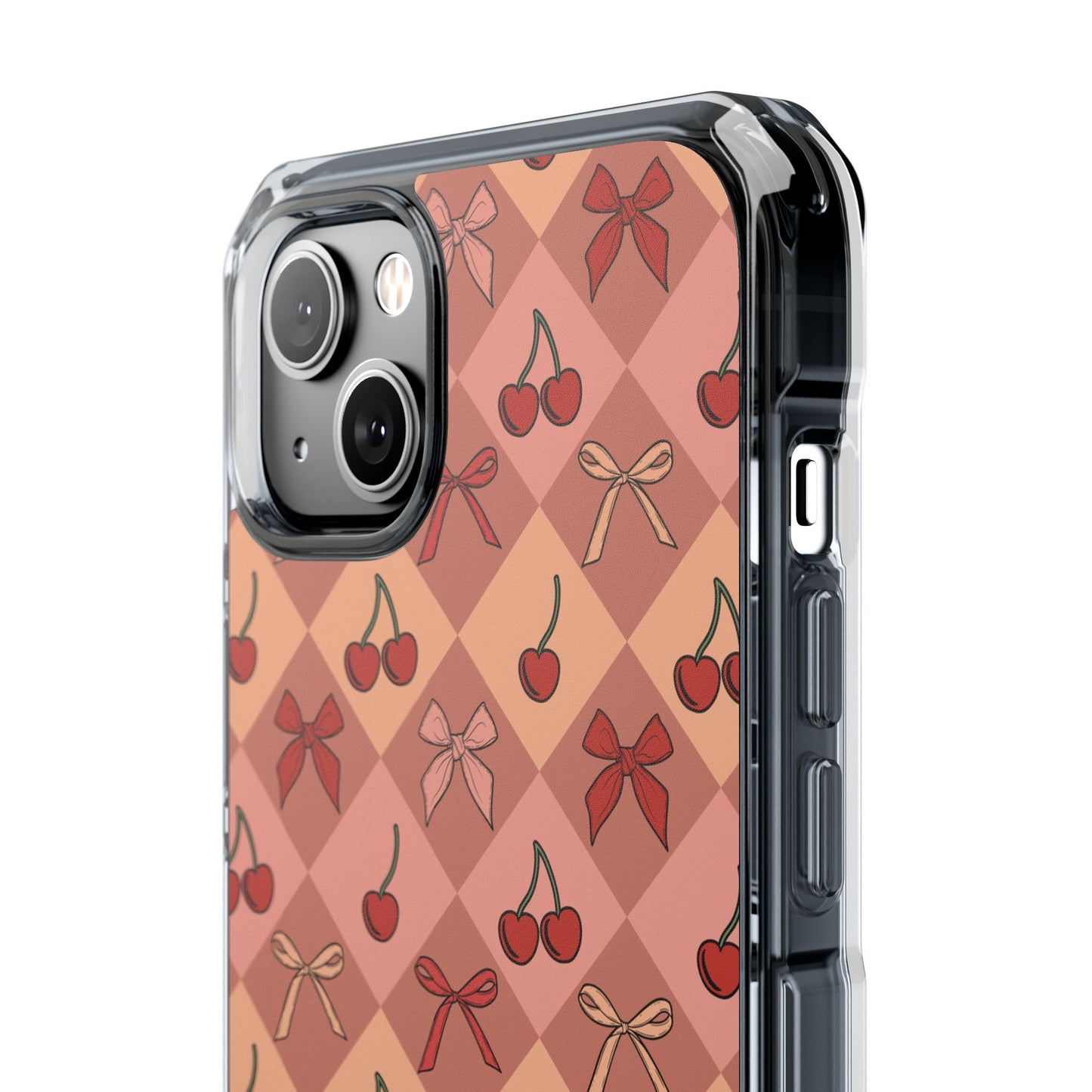 Cherry Harlequin Magnetic Clear Impact Case